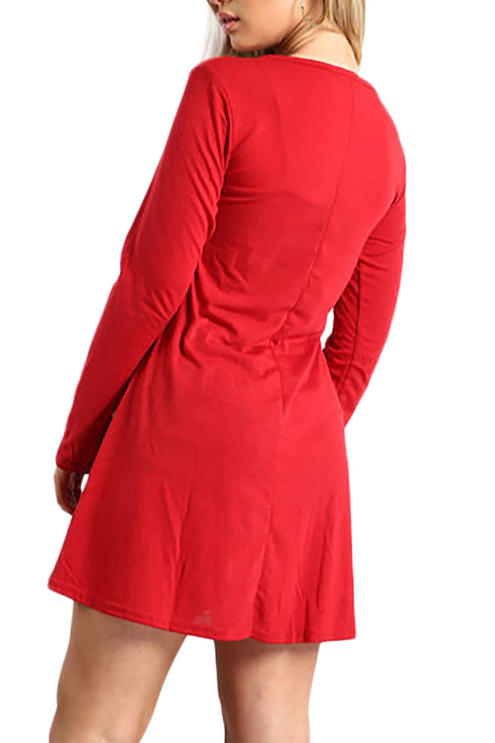 Fashion Star Women's Santa Dancing Reindeer Christmas Swing Dress - Holiday Party Outfit for Xmas, Festive Gatherings & Seasonal Celebrations