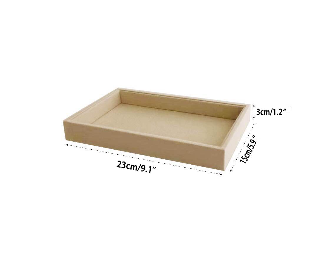 Premium Light Beige Jewelry Organizer Tray - Stackable Open Grid Drawer Inserts for Closet & Vanity Organization - Perfect for Necklaces, Rings & Earrings Storage