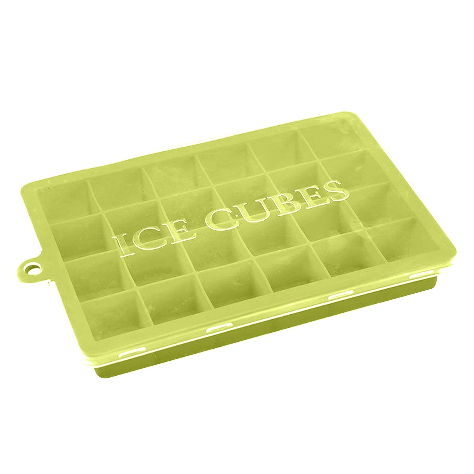Comigeewa #NWYHDP 24-Cube Silicone Ice Tray with Lid - BPA Free Ice Mold & Storage Container for Cocktails, Beverages, and Party Drinks