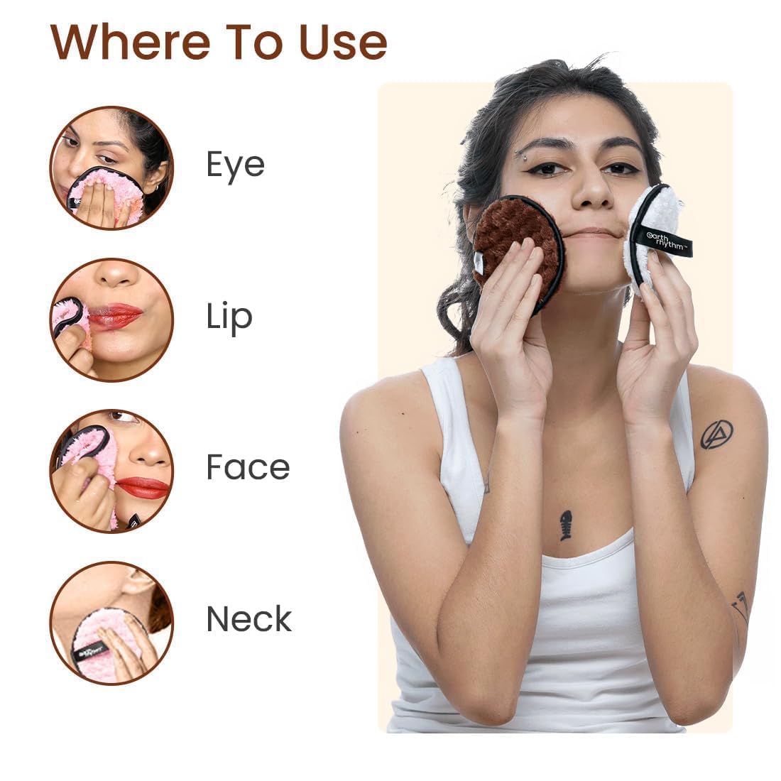AKADO Reusable Makeup Sponge Puff & Adjustable Cotton Headband Set - 2pc Face Cleansing Pads & 1pc Headband for Women & Men | Gentle Exfoliation, Deep Cleansing | Perfect for Daily Skincare, Spa Days & Makeup Removal