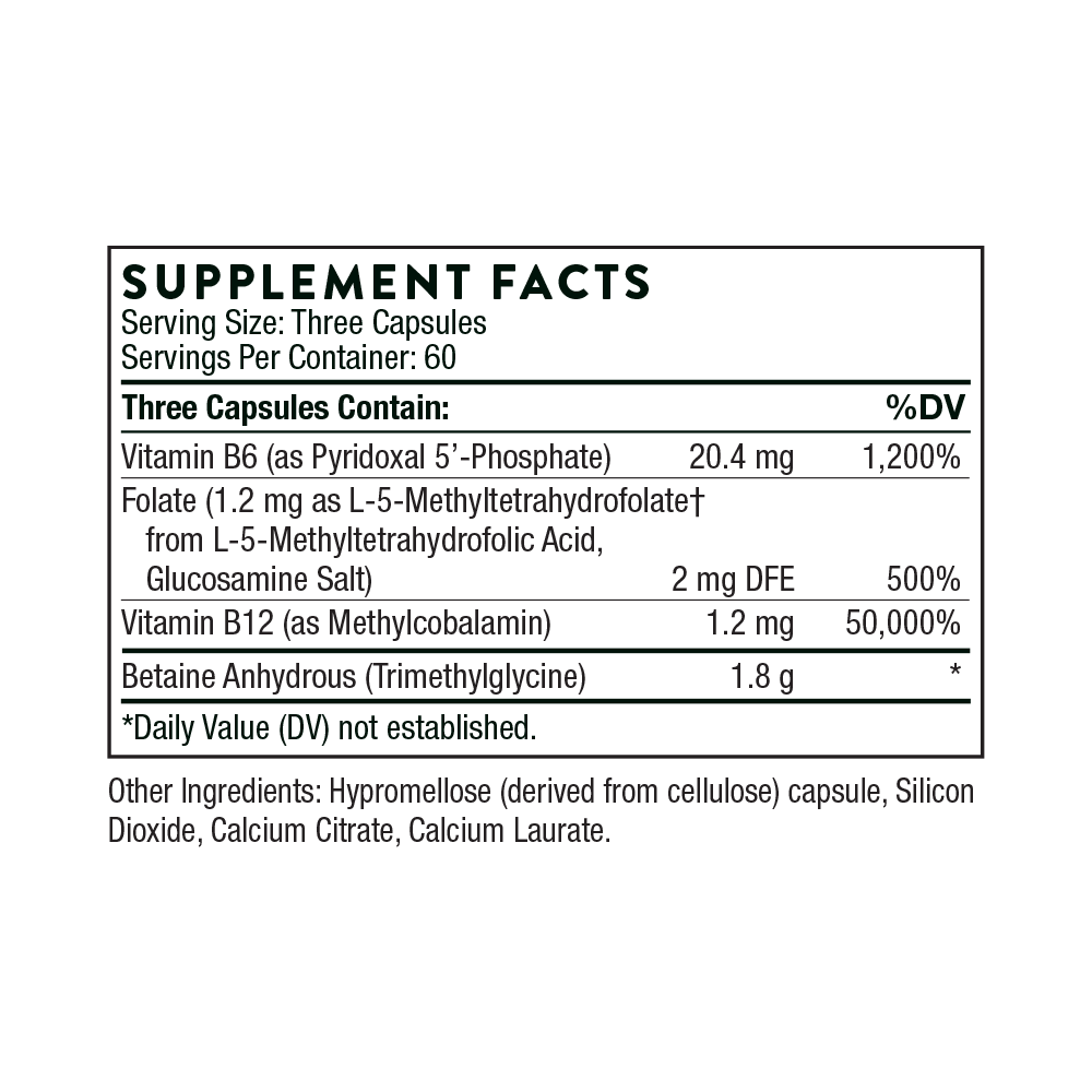 Thorne Methyl Guard 180 Capsules - Advanced Methylation Support Supplement with Active B Vitamins - Supports Heart Health, Cognitive Function & Energy Metabolism - Ideal for Daily Wellness & Detox Routine