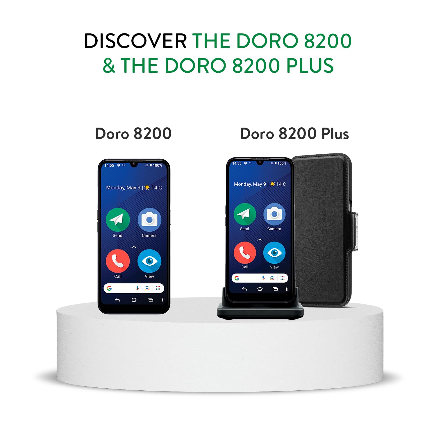 Doro 8200 4G Unlocked Senior Smartphone - Easy-to-Use Mobile Phone with 16MP Camera, Water-Resistant Android, 6.1
