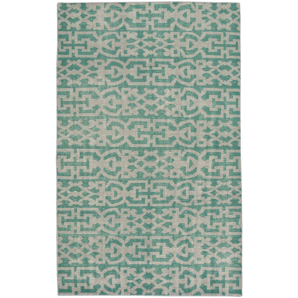 Vintage Keeneland Green Wool Rug 3.5'x5.5' - Handmade Area Rug for Living Room, Bedroom & Office Decor - Limited Stock Available