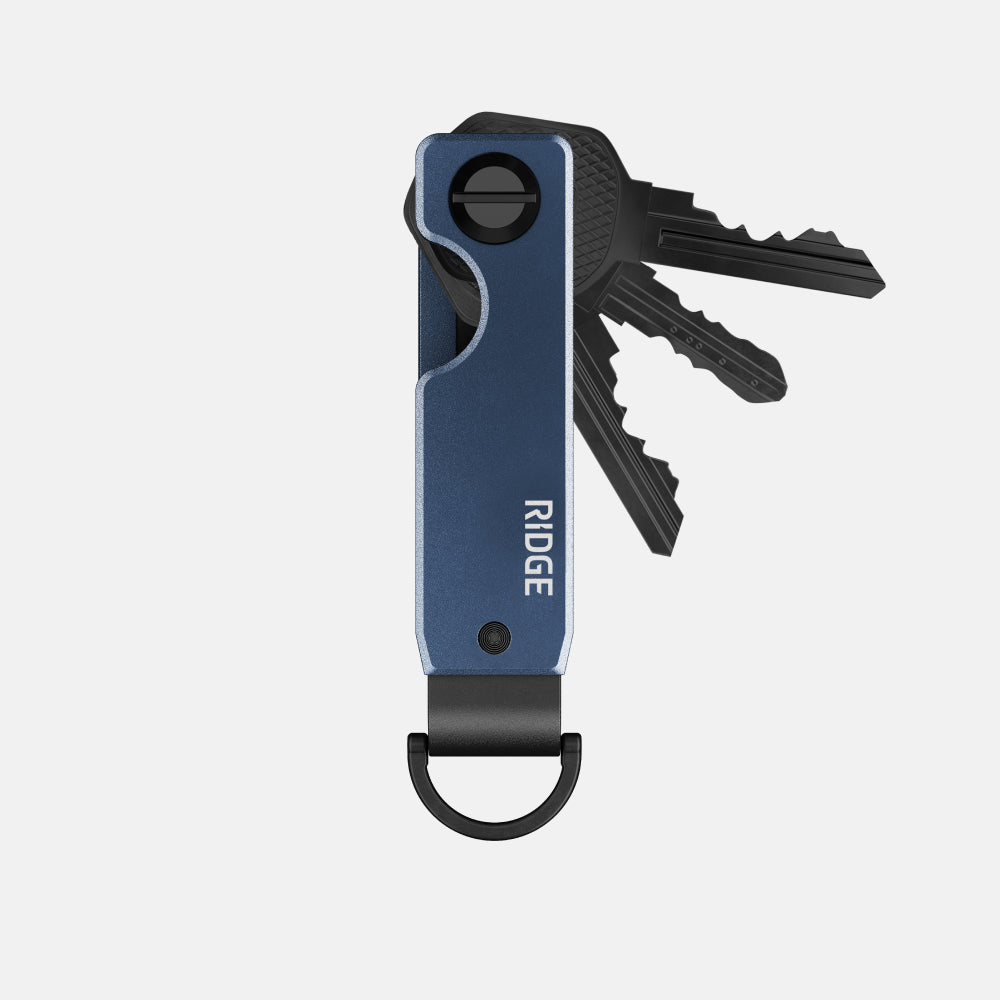 The Ridge KeyCase - Slim RFID Blocking Aluminum Key Holder (Alpine Navy) - Perfect for Everyday Carry, Travel & Minimalist Wallets