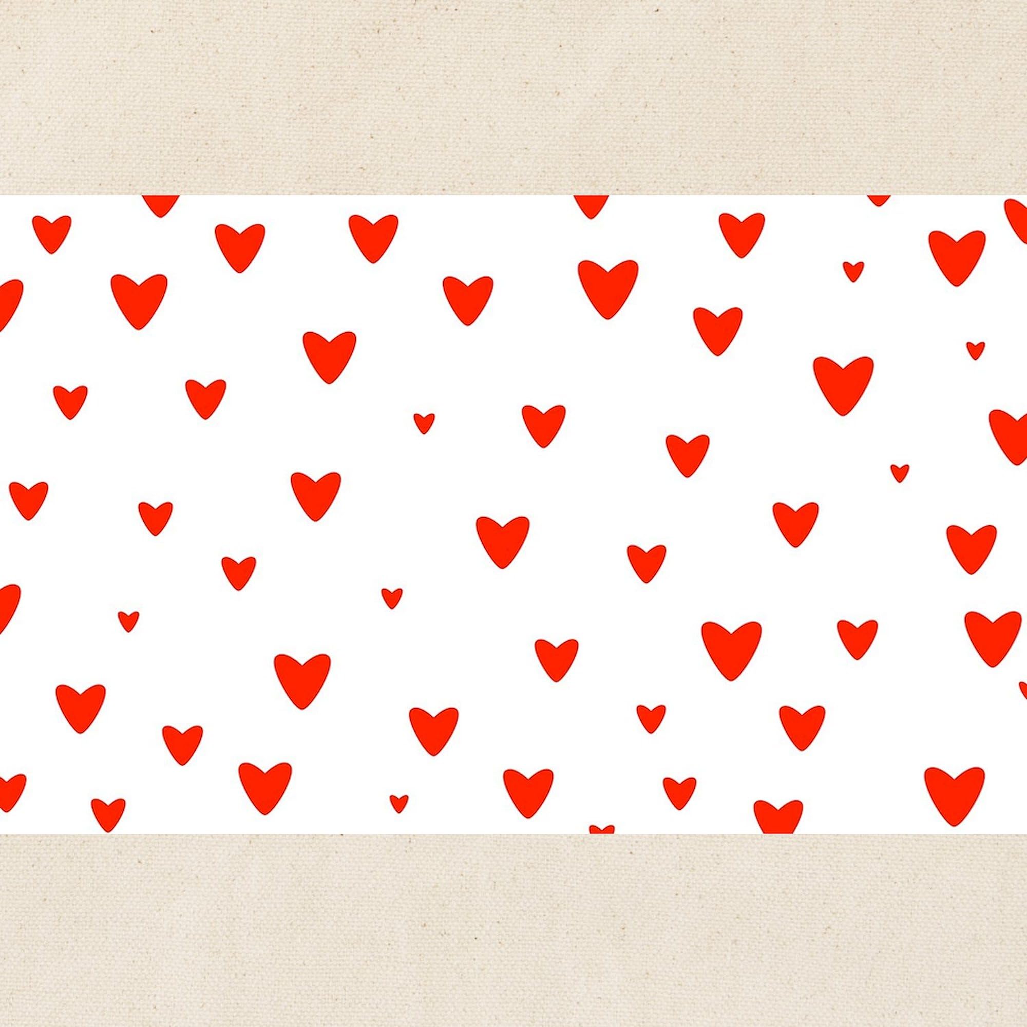 Red Hearts Canvas Tote Bag - Eco-Friendly Reusable Shopping Bag with Romantic Design | Perfect for Groceries, Beach Trips & Valentine's Day Gifts