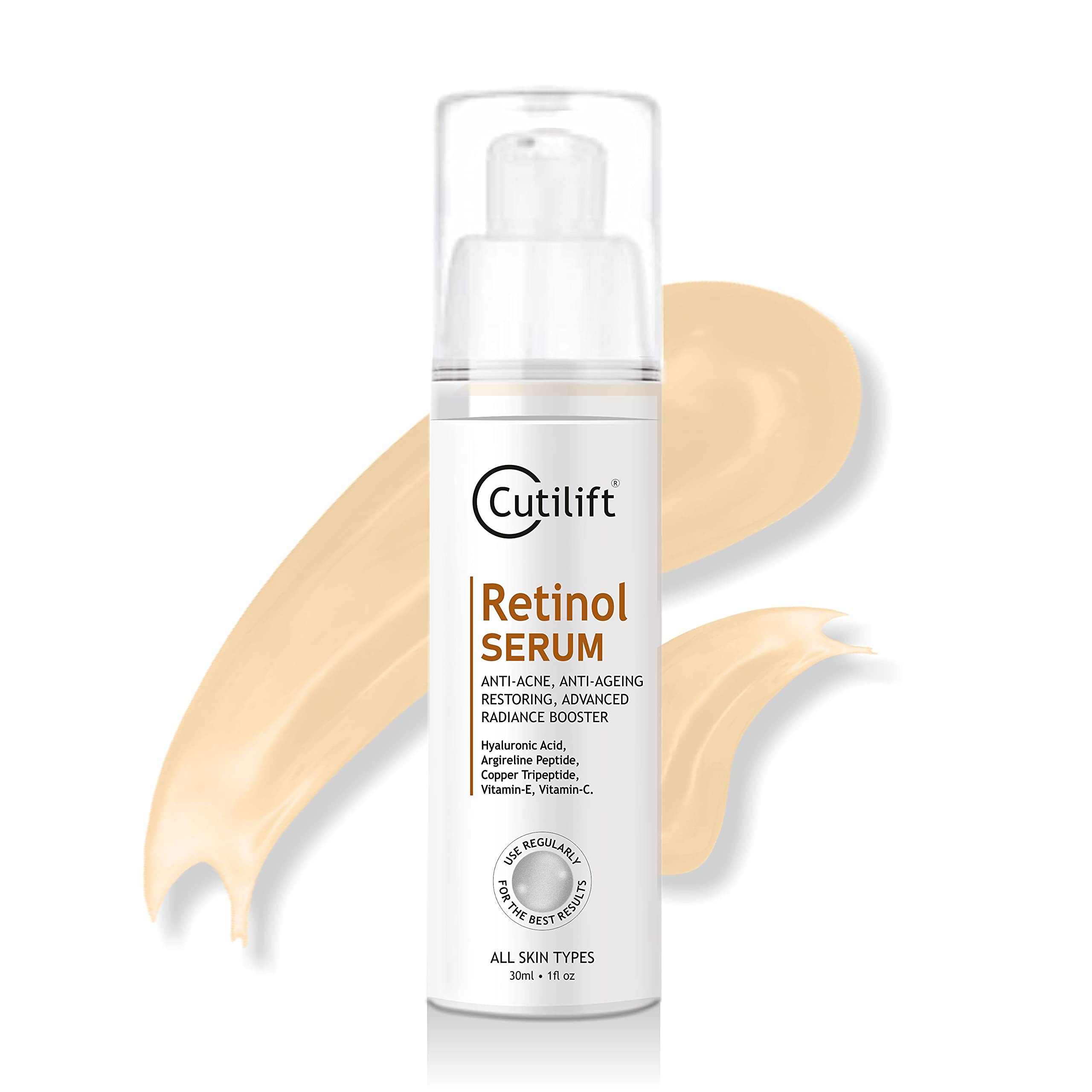 Cutilift Retinol Serum 30ml - Anti-Aging Night Face Serum for Pores & Wrinkles | Hydrating & Brightening Skincare for Women & Men | Perfect for Night Routine & Dry Skin Care