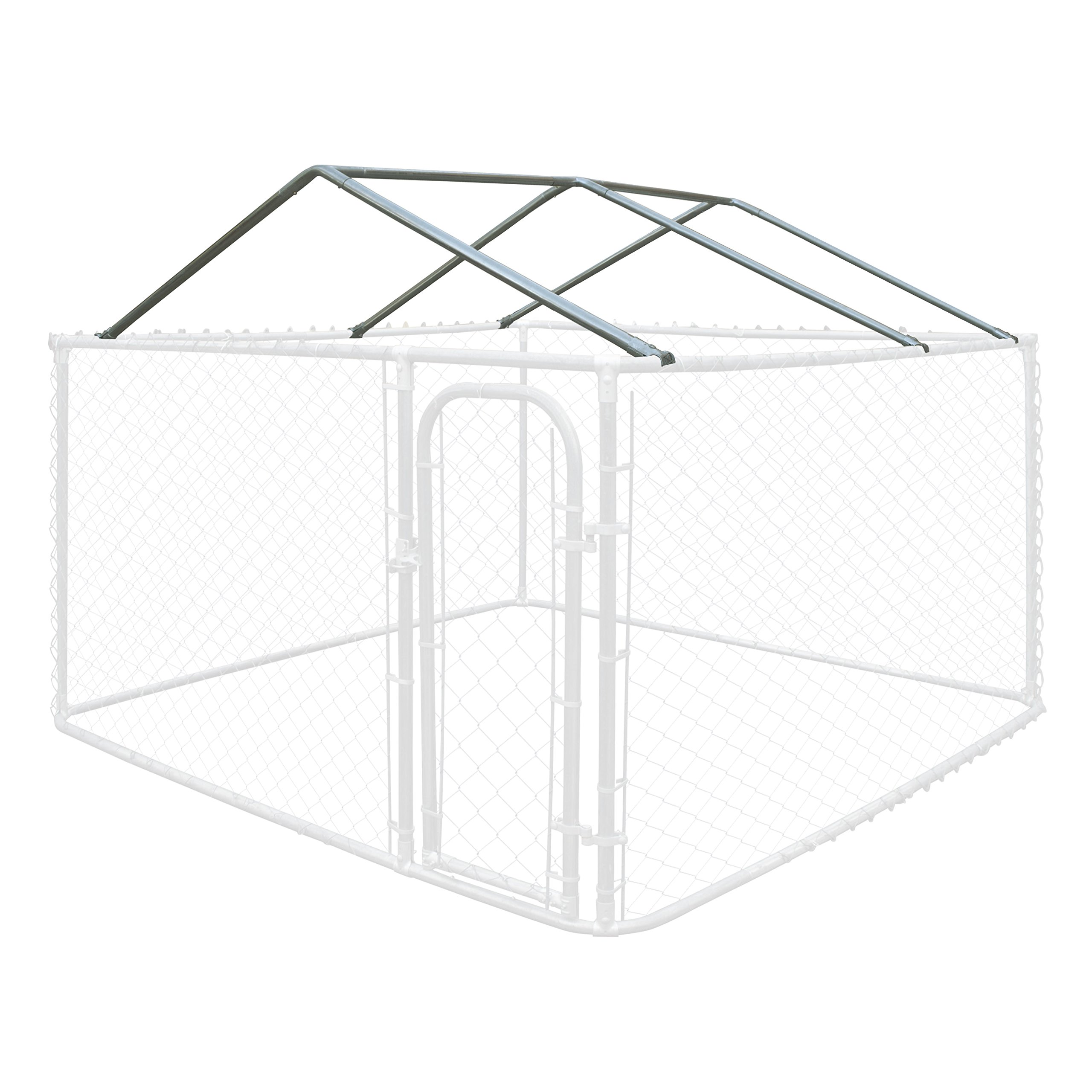 ALEKO Heavy Duty Steel Dog Kennel Roof Support Frame - 7.5x7.5 Ft Chain Link Pet Enclosure for Dogs, Chickens & Small Animals | Durable Outdoor Playpen for Backyard, Farm & Kennel Use | Model DKF7X7