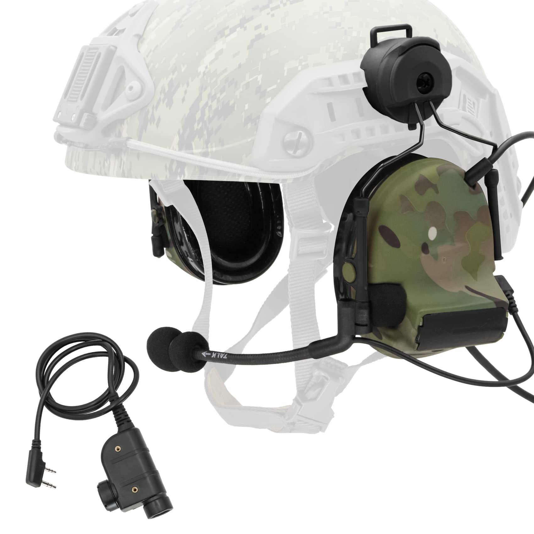 COMTA 2 Tactical Headset with U94 PTT 2pin Connector - Noise Cancelling Military Headphones for Airsoft, Hunting & Shooting | Combat Training & Outdoor Adventure Gear