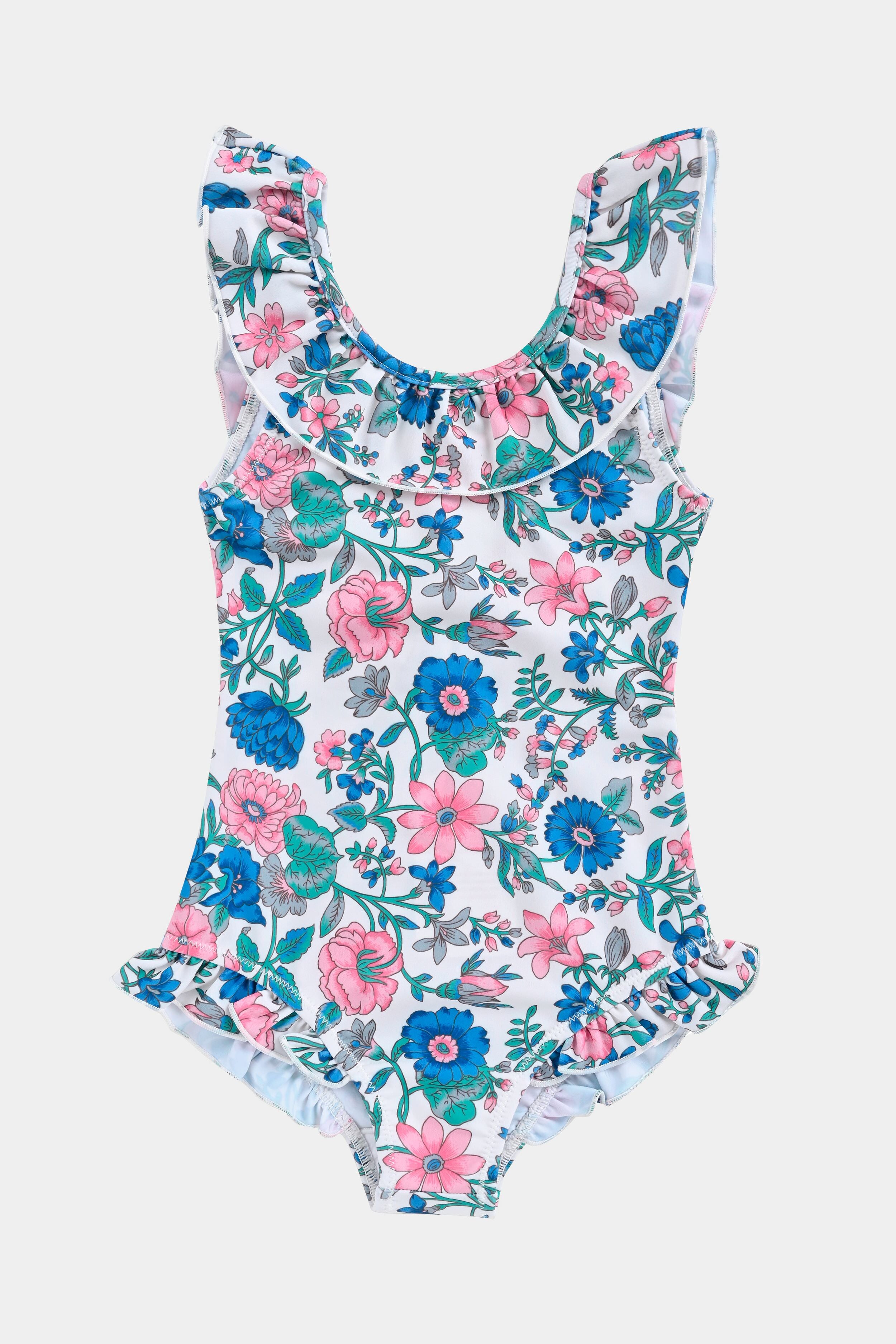 Blue Summer Meadow Andrea Bathing Suit - Women's Floral Print One Piece Swimsuit for Beach, Pool & Vacation | Comfortable & Stylish Swimwear