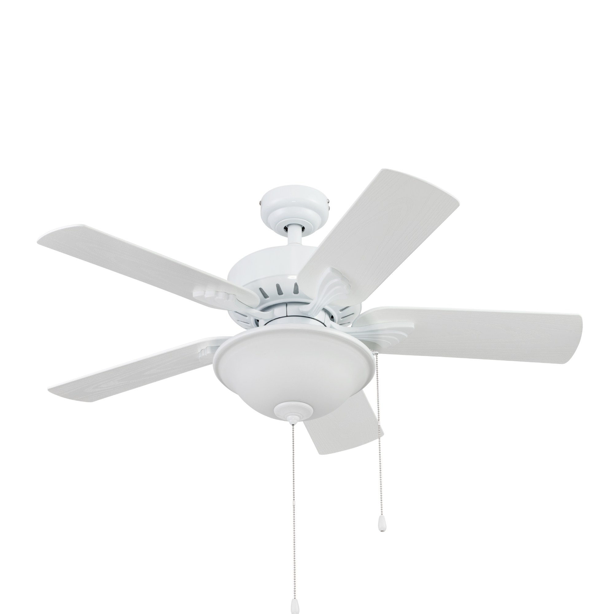 42 Inch Viretta White Ceiling Fan with Pull Chain - Indoor/Outdoor Use for Living Room, Bedroom, Patio & Porch