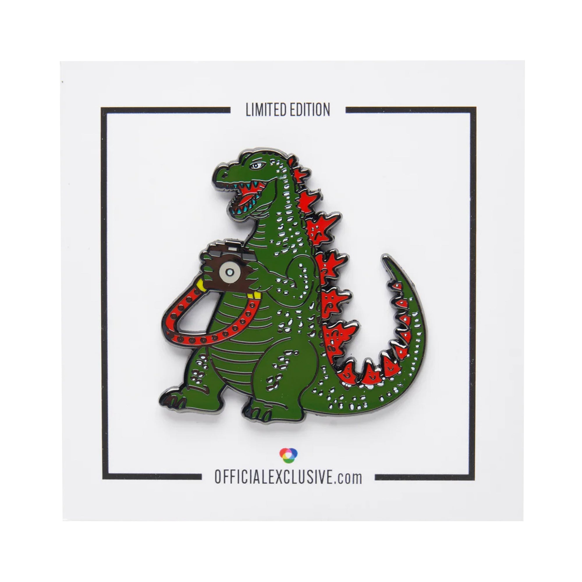 Dinosaur Photographer Enamel Pin - Vintage Camera & Dino Design - Perfect for Photographers, Paleontologists & Dino Lovers - Great for Jackets, Backpacks & Camera Bags