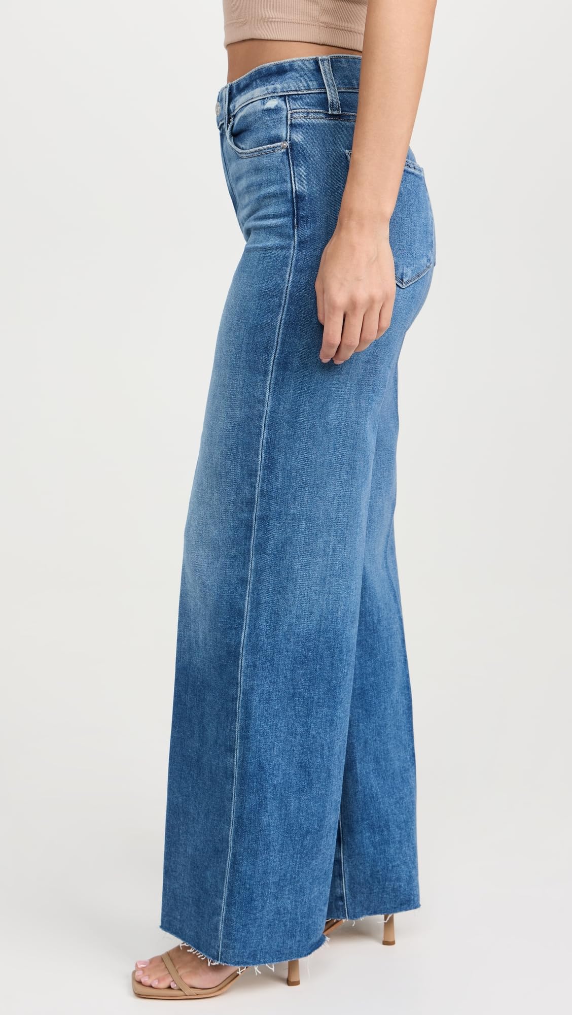 PAIGE Women's Anessa Raw Hem Jeans - High Waist Skinny Denim Pants for Everyday Casual Wear | Perfect for Work, Dates & Weekend Outfits