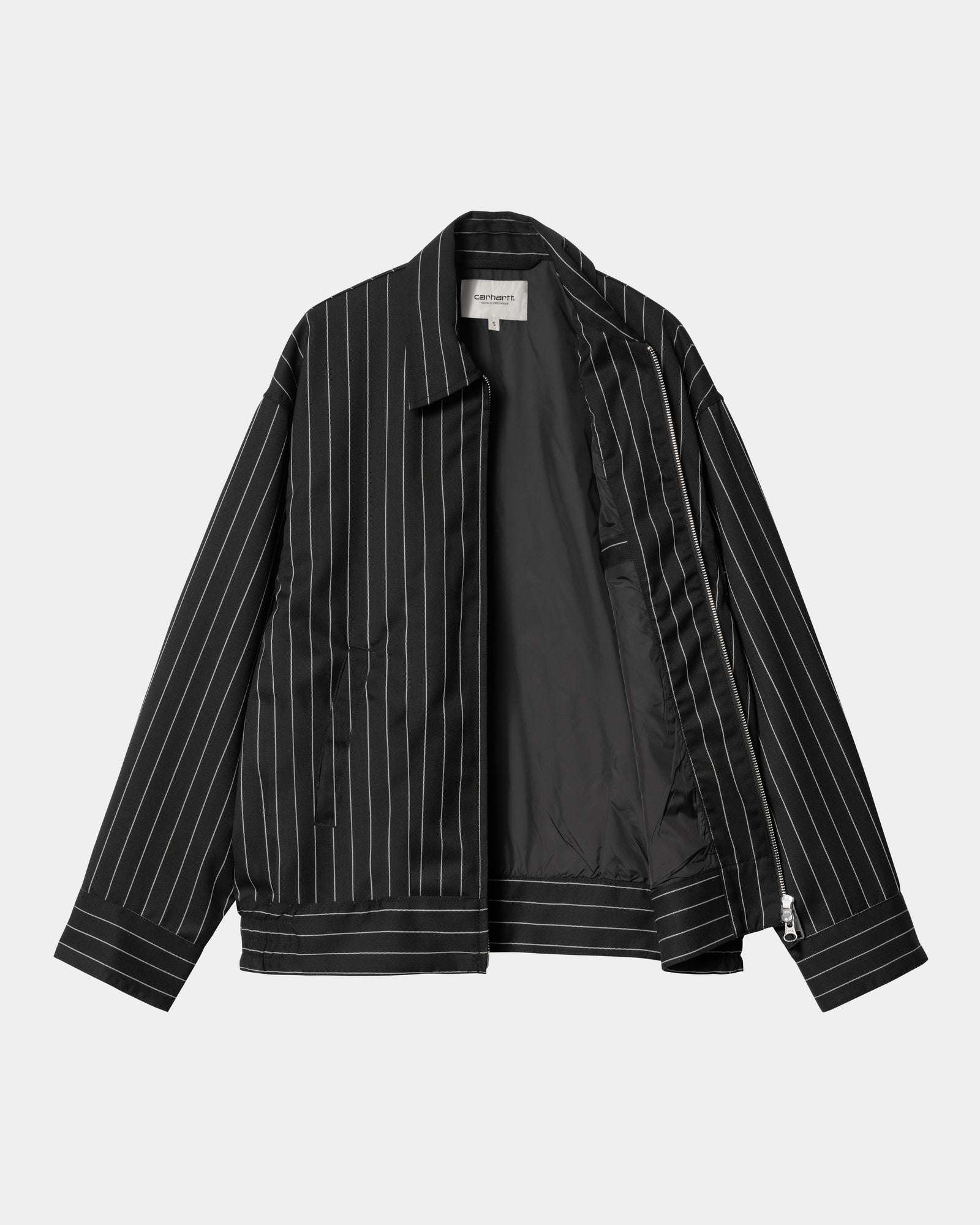 Women's Seaton Striped Jacket - Black Wax Coated Waterproof Windbreaker for Outdoor Hiking & Travel