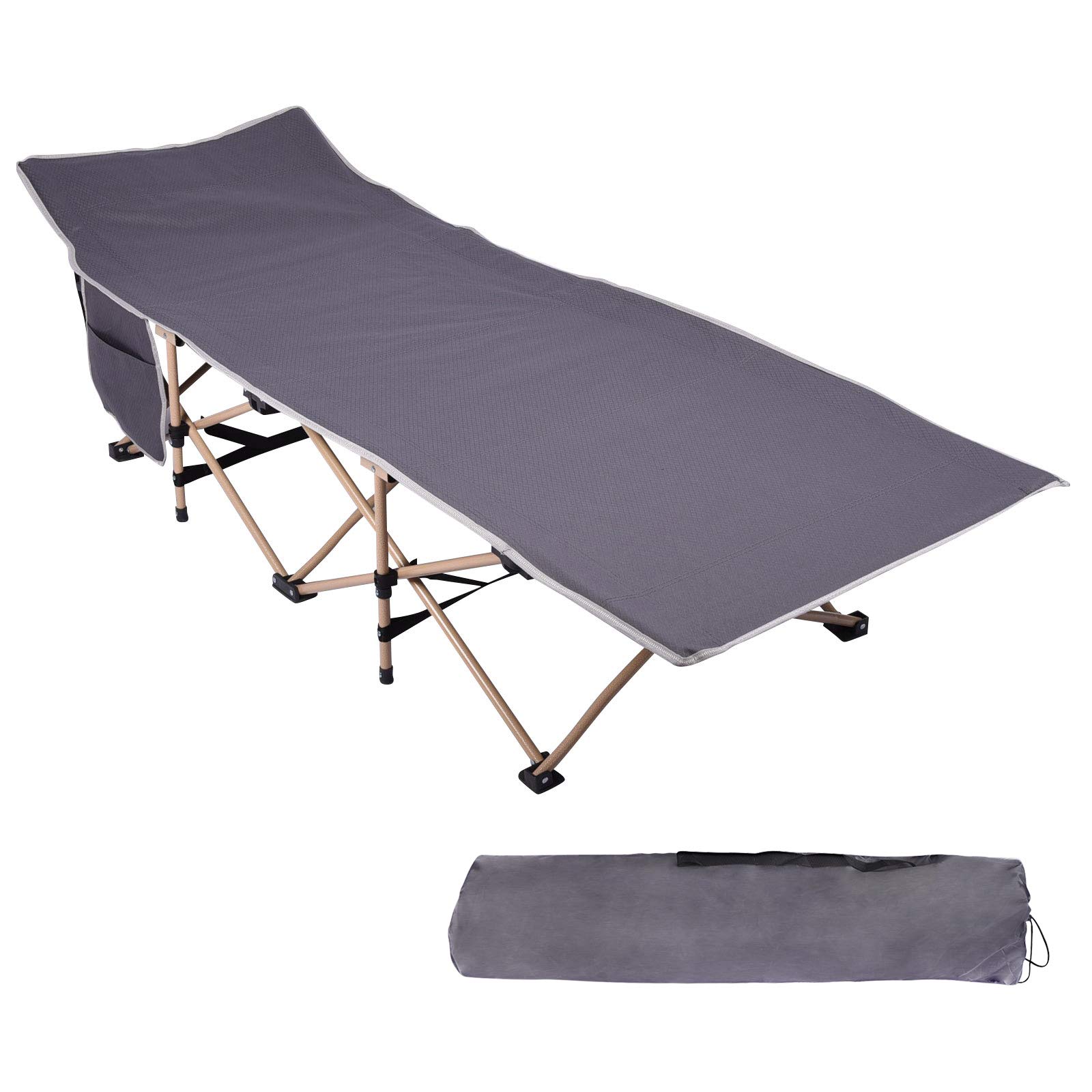 Heavy Duty Folding Camping Cot for Adults & Kids - Portable Camping Bed for Outdoor, Travel, Napping & Guest Use - Durable & Comfortable Sleeping Solution