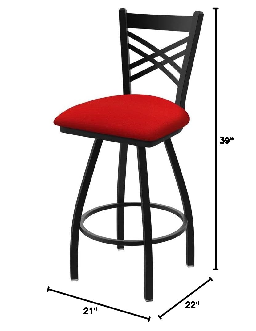 Holland Bar Stool Co. XL 820 Catalina Swivel Bar Stool in Canter Red - Adjustable Height Counter Stool for Kitchen Island, Bar, or Dining Room