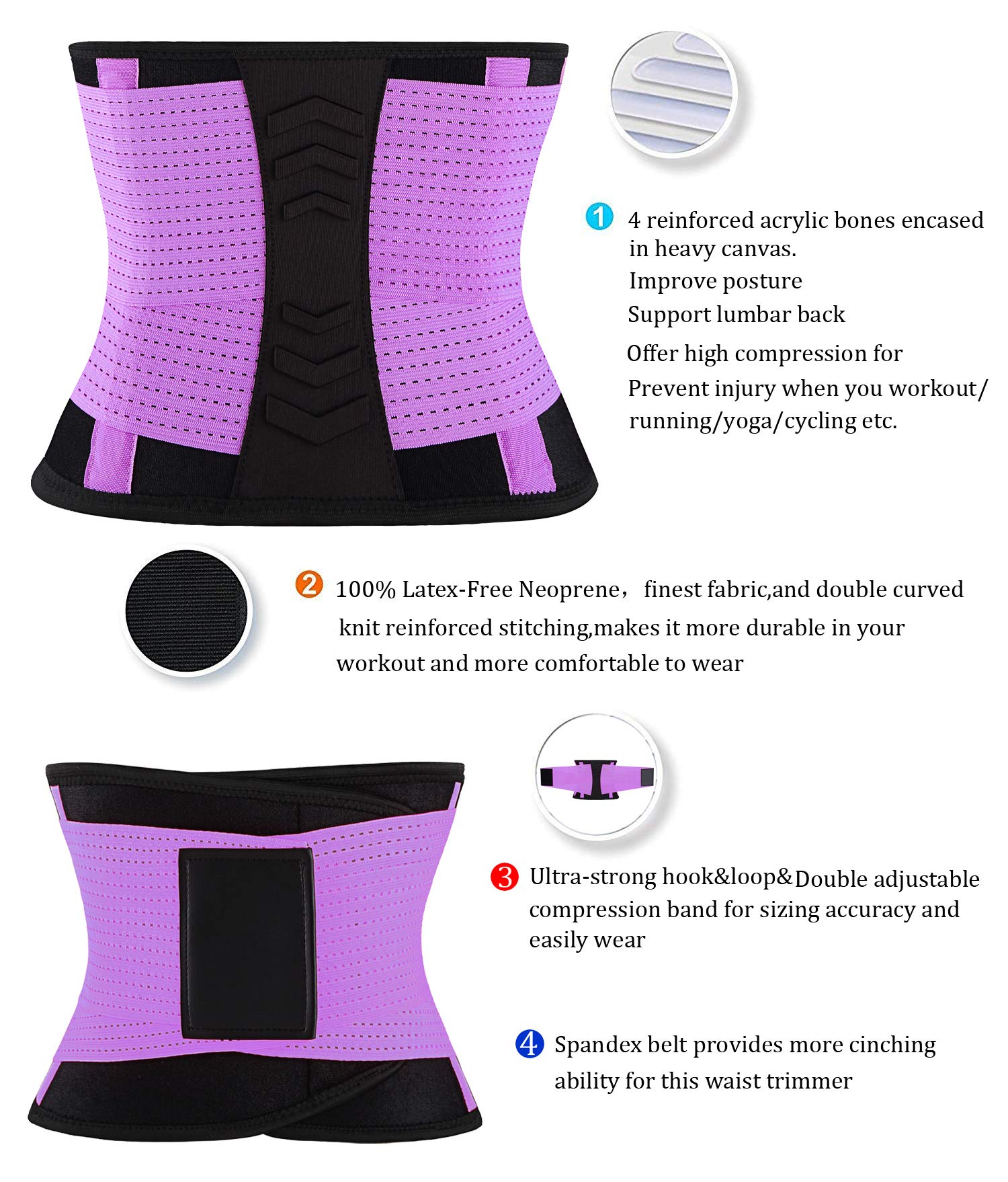 VENUZOR Waist Trainer Belt for Women - Slimming Body Shaper & Waist Cincher Trimmer - Sport Girdle Belt for Workout & Postpartum Recovery (UP Graded) - Perfect for Gym, Yoga & Daily Wear