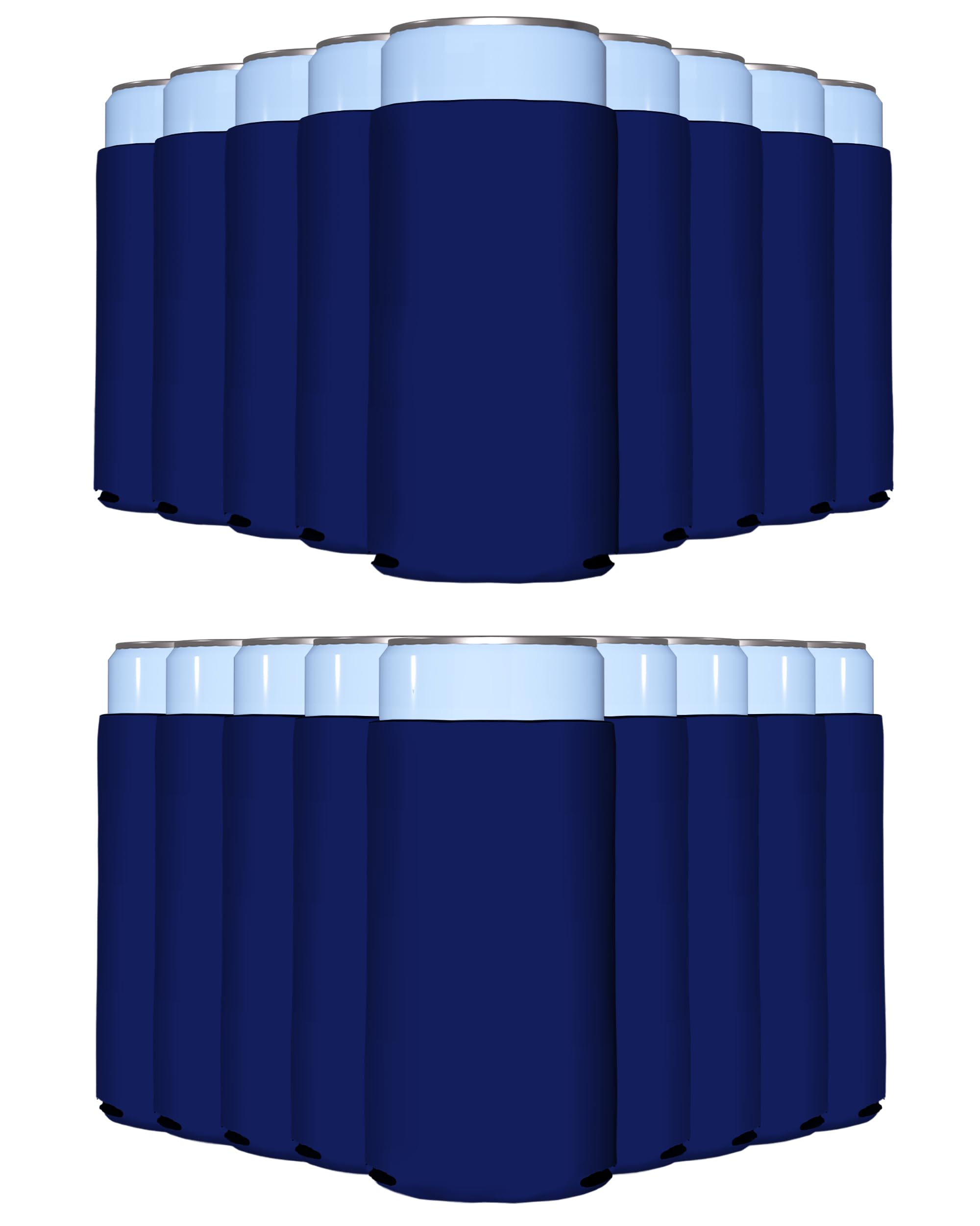 200 Pack Navy Blue Blank Slim Can Cooler Sleeves | Customizable Sublimation Coolers for Beer Bottles & 12oz Tall Cans | Skinny Insulated Drink Sleeves for Parties, BBQs, and Outdoor Events