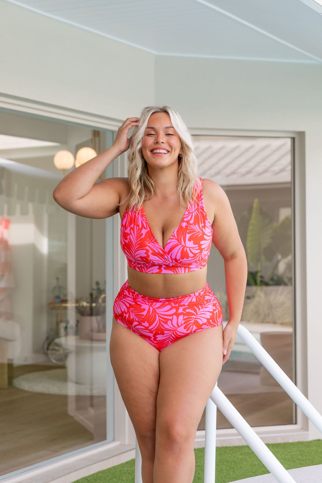 Burleigh Pink Jungle Bikini Top - Women's Swimwear for Beach, Pool & Summer Vacations