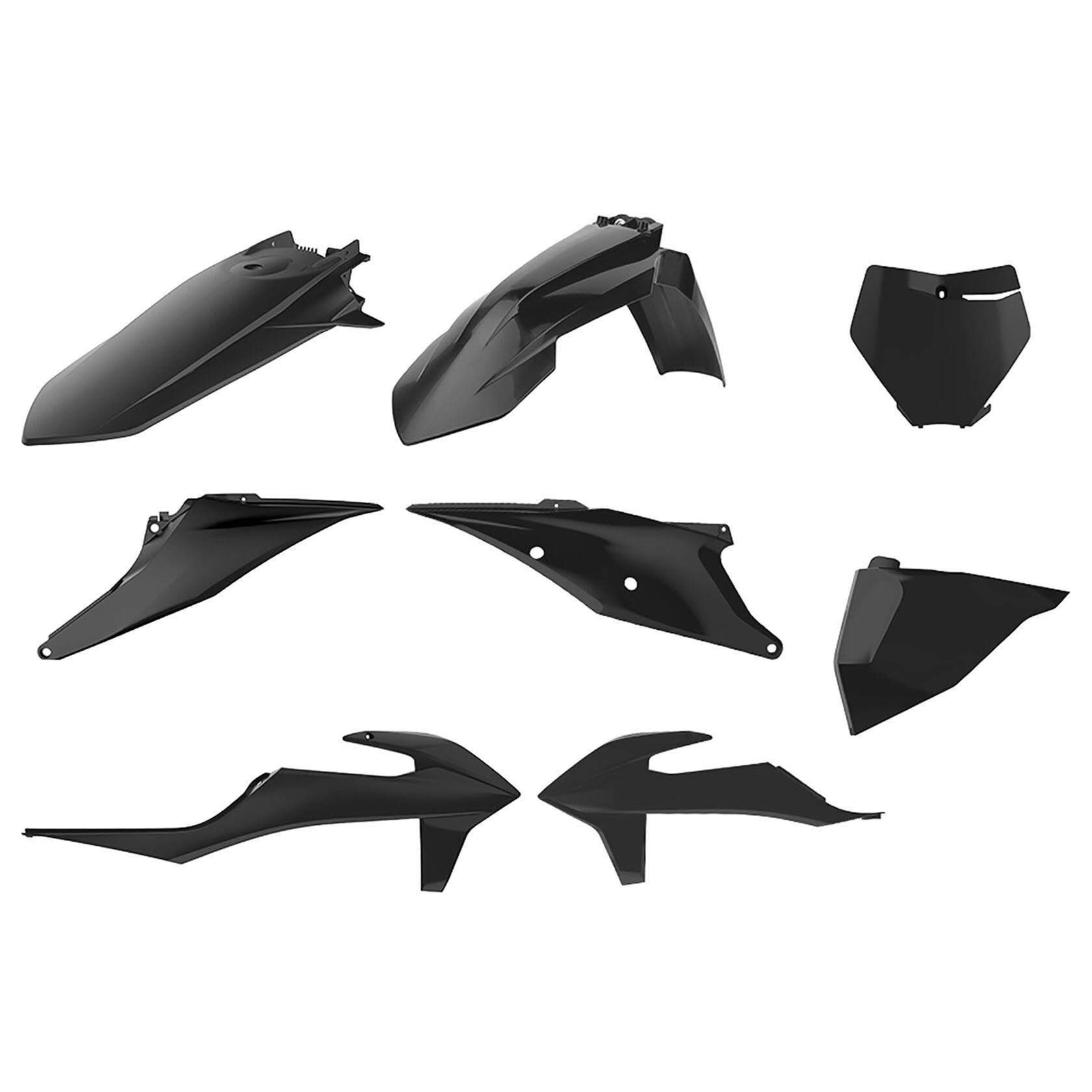 Polisport 90810 Black Plastic Body Kit for Dirt Bikes - Durable Replacement Parts for Off-Road & Motocross Racing