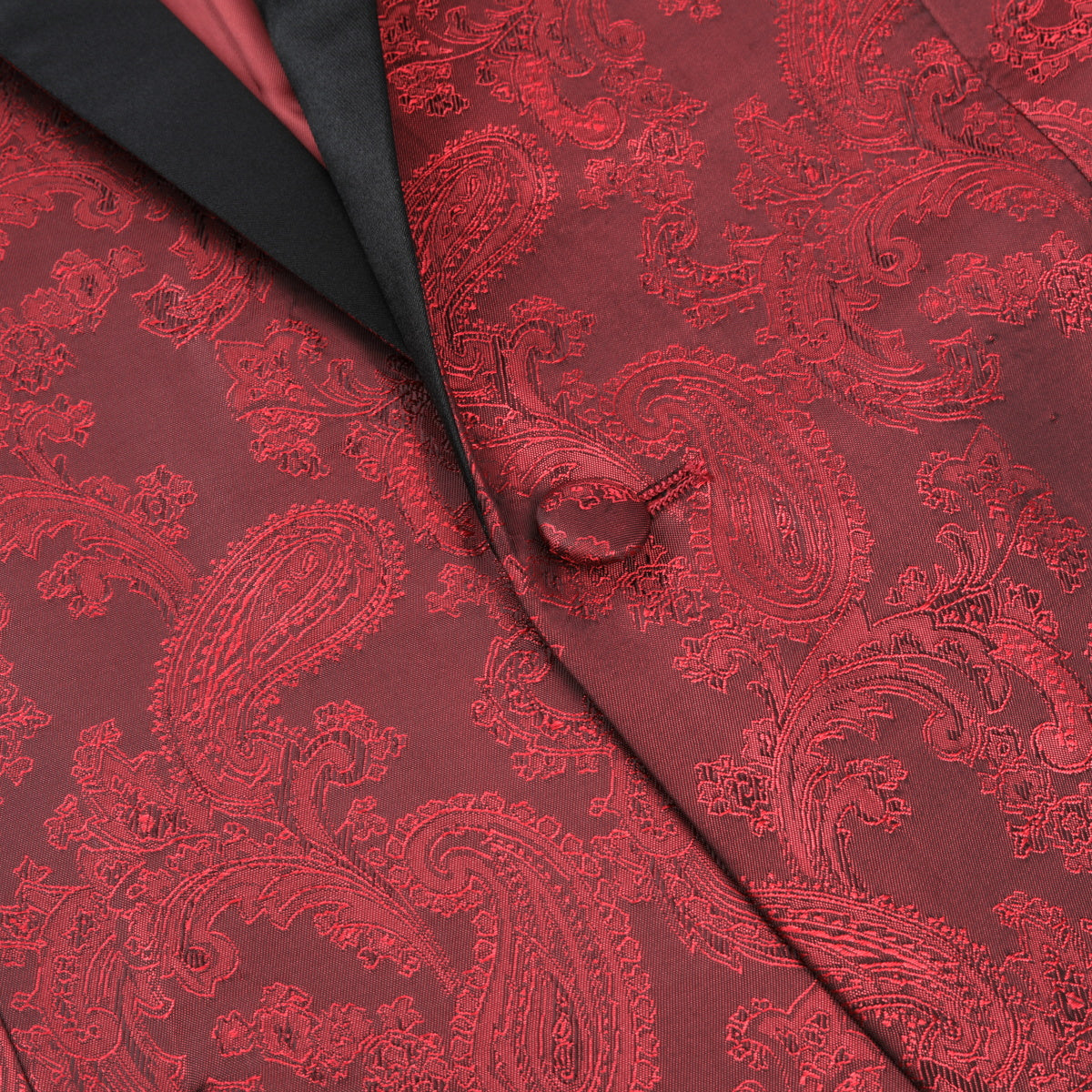 One Button Print Slim Fit Casual Blazer for Men - Red Business Casual Jacket for Office, Dating & Special Occasions