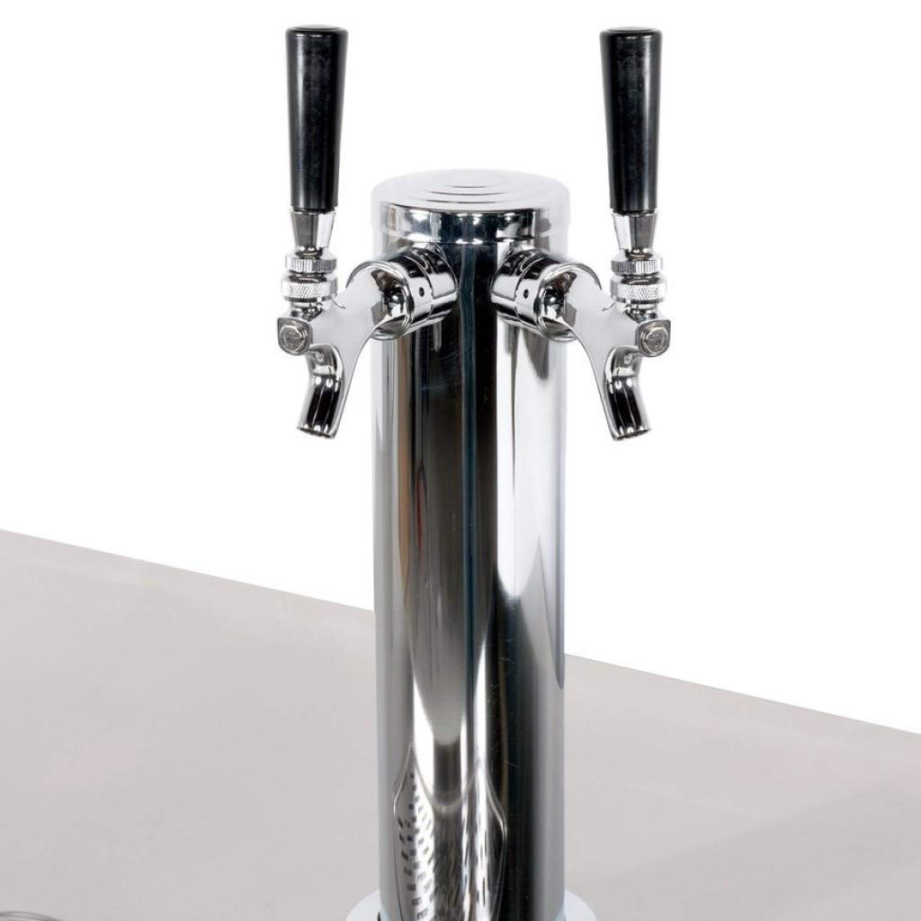 3 Door 4 Tap Commercial Beer Dispenser - Double Tower Keg Cooler Kegerator 72 Inch Wide - Perfect for Bars, Restaurants, and Home Brewing Parties