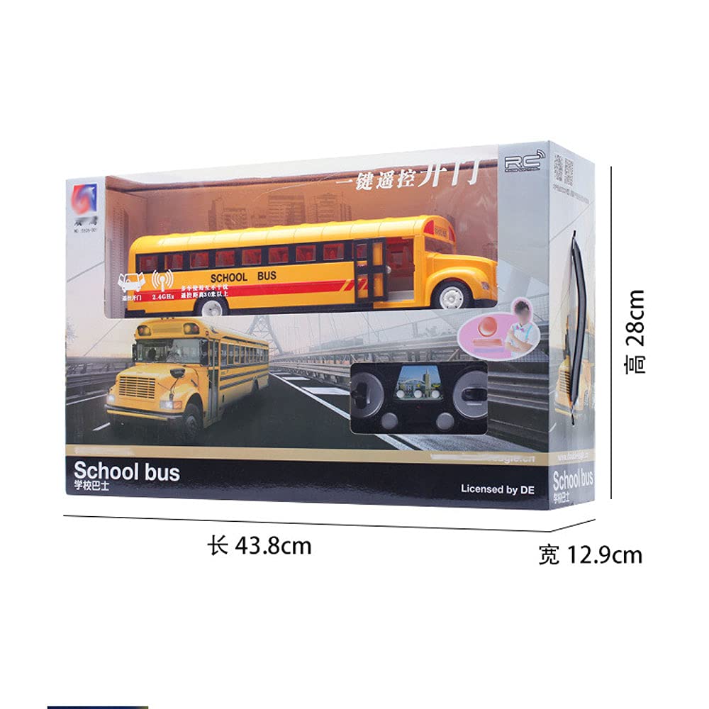 2.4G Remote Control School Bus Toy - Realistic Simulation Model with 45-Degree Climbing, Opening Doors, Front/Rear Lights & Sound Effects | Perfect Gift for Kids, Boys | Great for Pretend Play, School Transportation Roleplay & Collectible Display