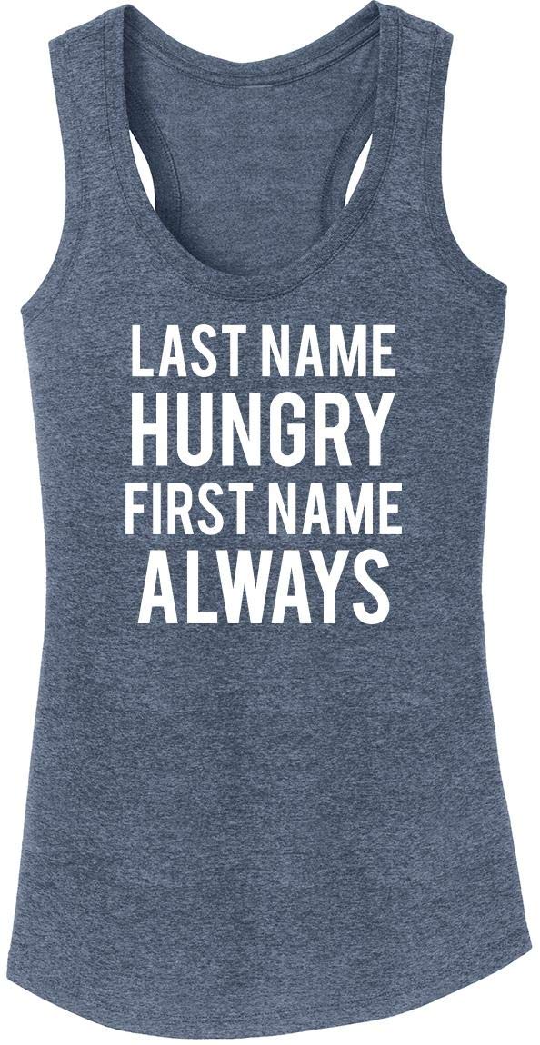 Funny Women's 'Hungry Always' Last Name Tri-Blend Tank Top - Perfect for Casual Wear, Gym, and Summer Outfits