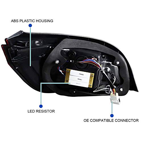 Spec-D Tuning Glossy Black Smoke LED Tail Lights for 2008-2010 BMW E60 5-Series Sedan - Left & Right Pair Assembly - Enhanced Night Visibility & Style Upgrade for Your Luxury Car
