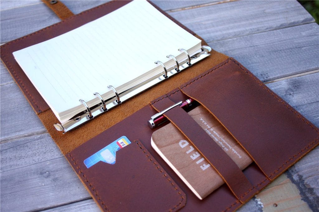 Custom Leather Weekly Planner Cover - Personalized Name & Date - Perfect for Work, School & Office Organization | Gift Idea for Professionals & Students
