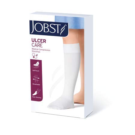 UlcerCare Knee-High Compression Stockings 20-30mmHg with Liner for Women & Men - Large Size, Beige - Medical Support for Varicose Veins, Edema, Swelling & Post-Surgery Recovery - Perfect for Daily Wear, Travel & Work