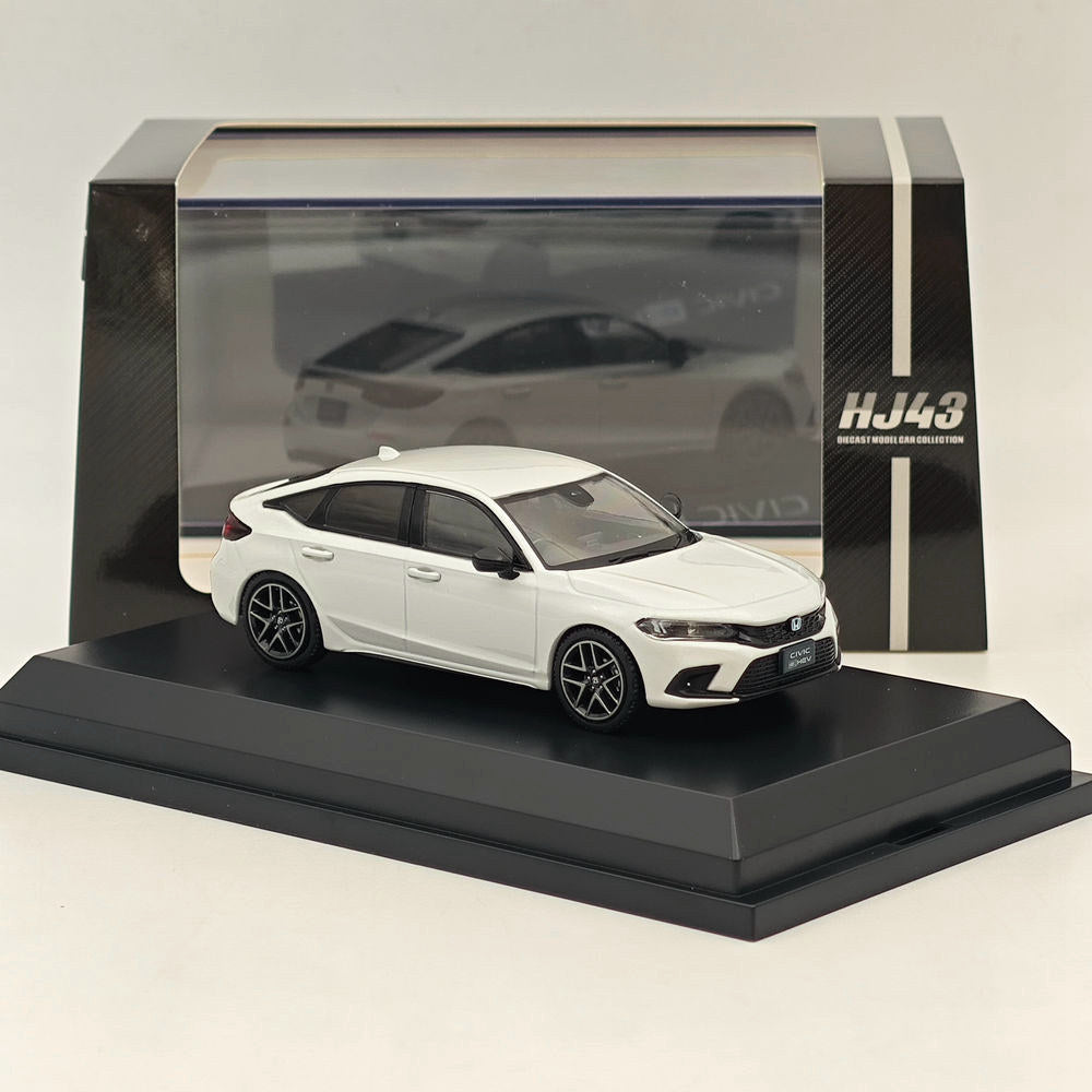 1/43 Scale Honda Civic (FL4) e:HEV Platinum White Diecast Model Car - Hobby Japan HJ433003W - Perfect for Collectors, Display & Racing Enthusiasts