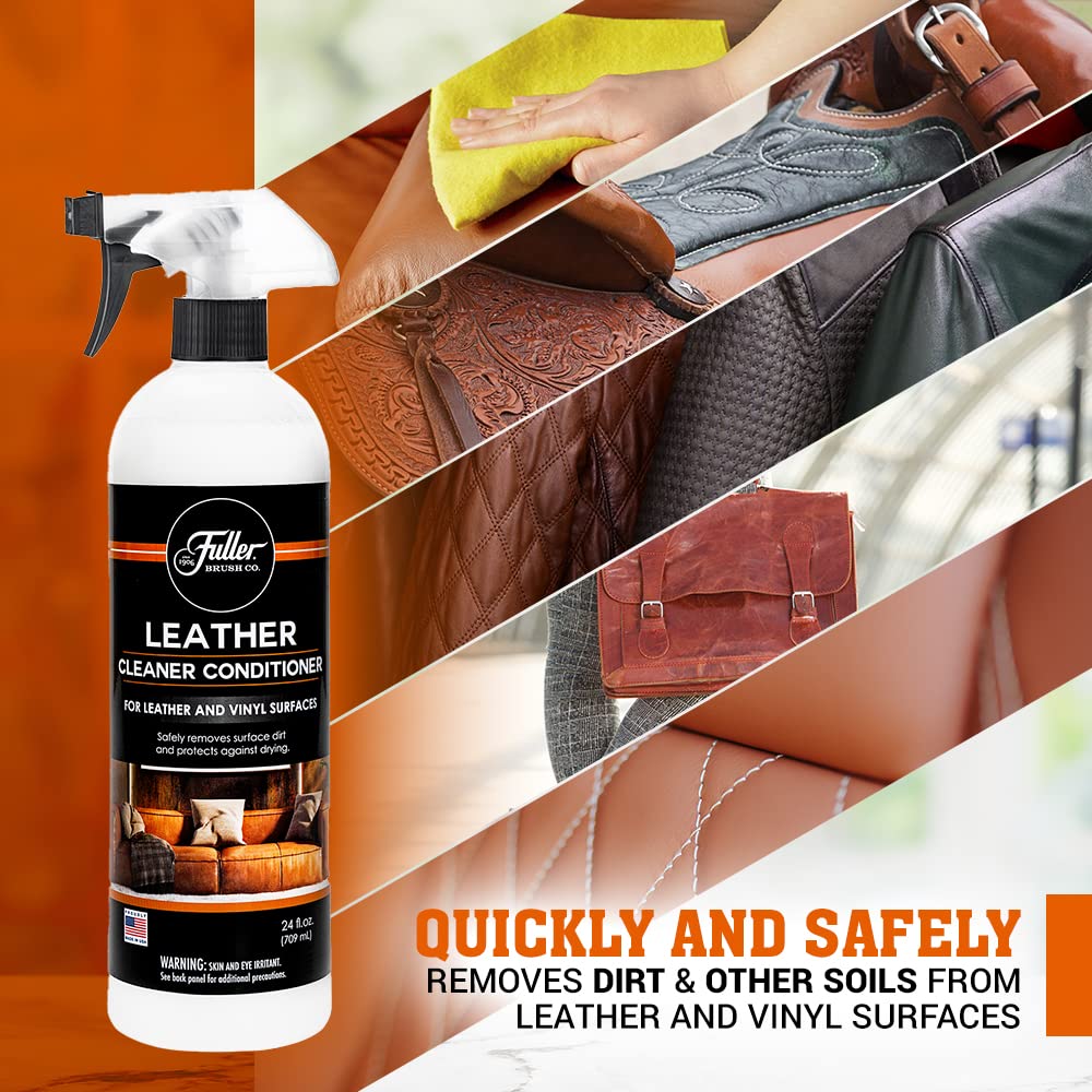 Premium Leather Cleaner & Conditioner Kit (6 Pack) - Deep Cleaning & Conditioning for Sofas, Car Seats, Bags & More - Restores & Protects Genuine Leather