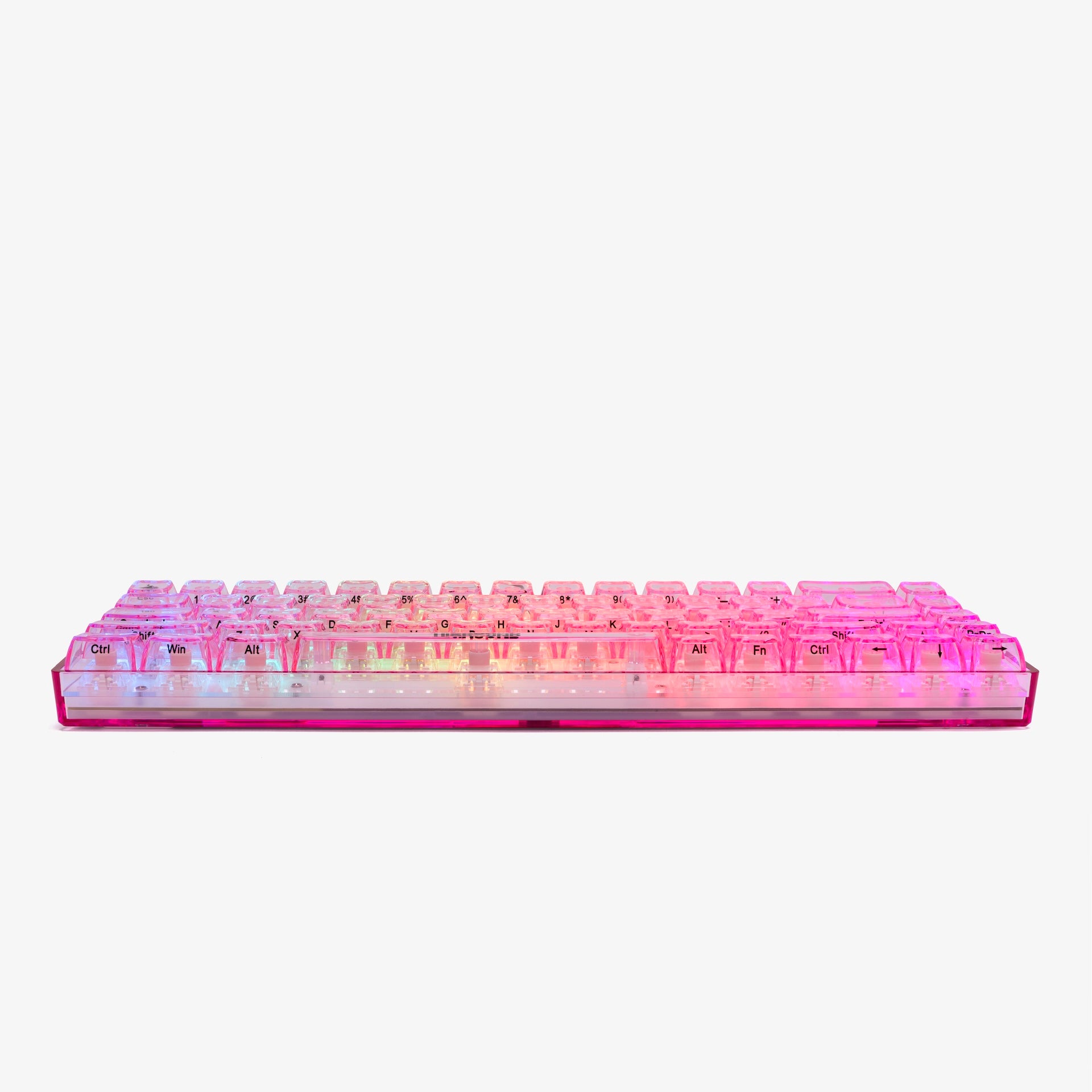 Clear Rose Quartz Basecamp 65% Mechanical Keyboard with Honey V2 Switches - Compact RGB Gaming Keyboard for PC, Mac, Typing & Office Work