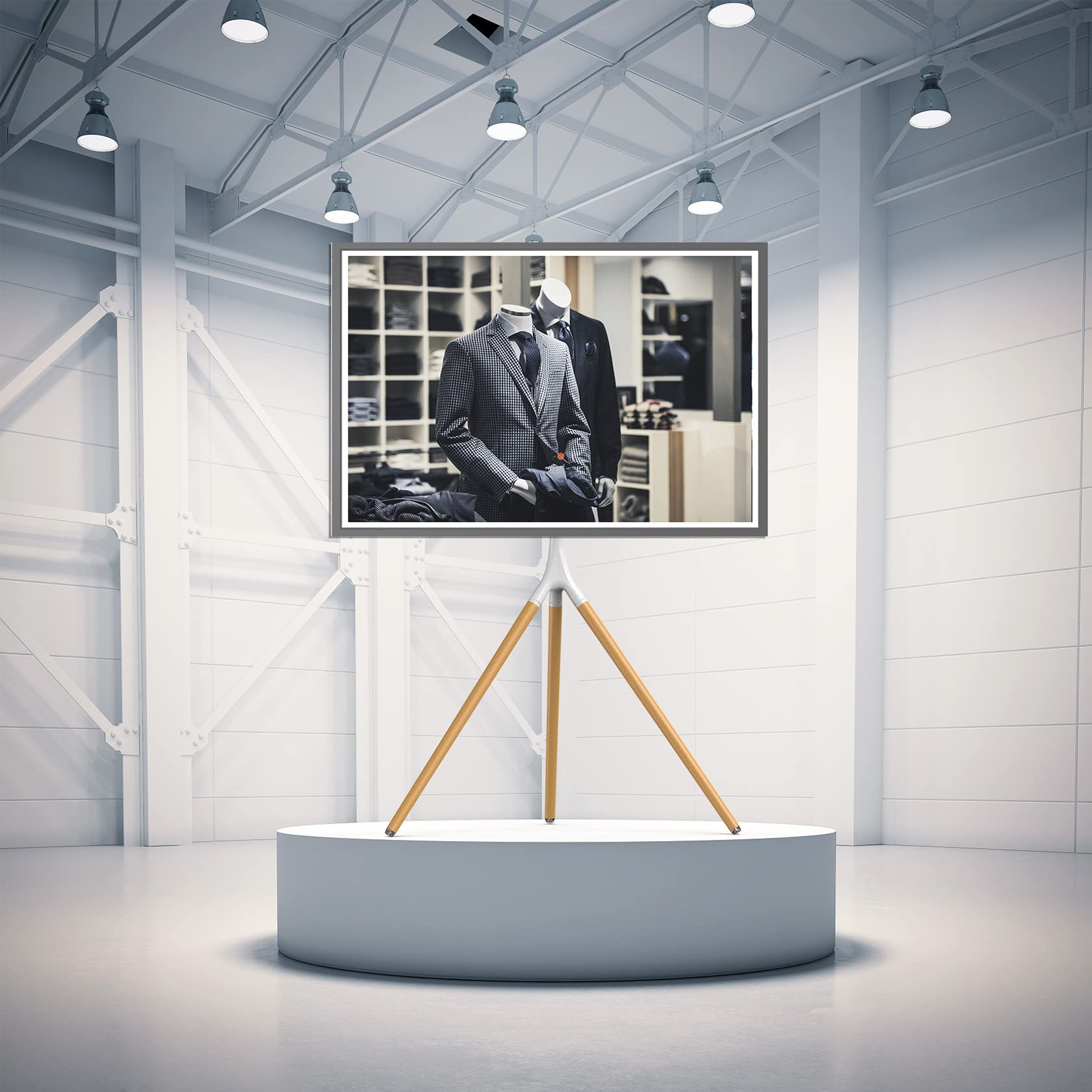 Adjustable Easel TV Stand with Tripod Base for 45-65