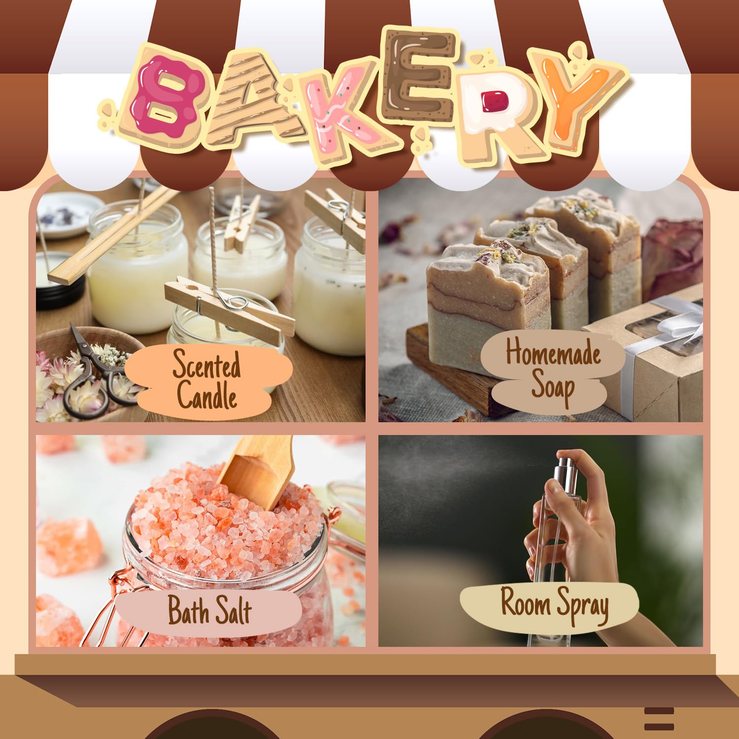 Premium Bakery Fragrance Oils Set - Pumpkin Pie, Chocolate Cupcake, Snickerdoodle, Gingerbread, Creamy Vanilla, Sugar Cookies Scents for Candle Making, Soap Crafting & Diffusers - Perfect for Home, Spa and DIY Gift Projects
