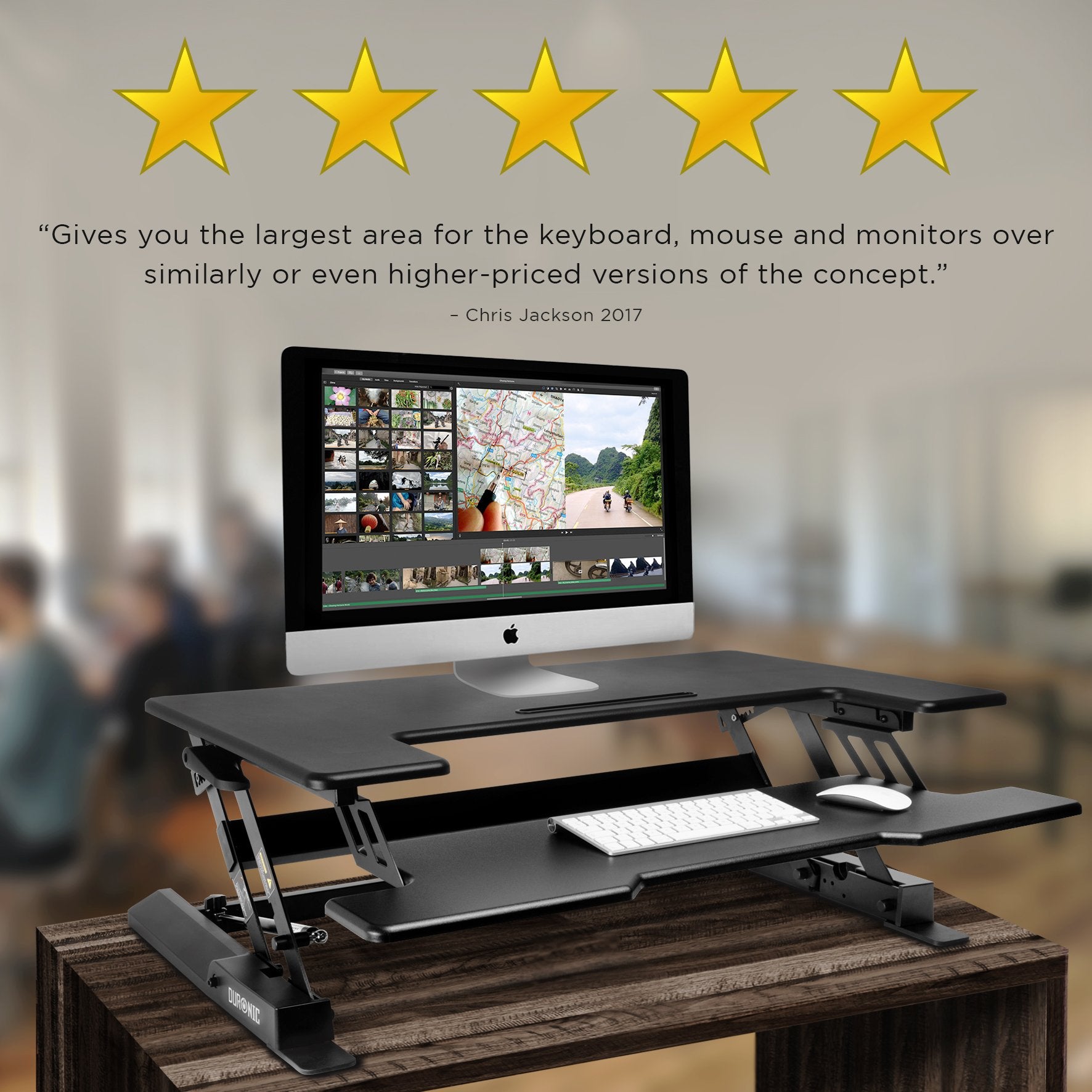 Duronic DM05D1 Electric Height Adjustable Standing Desk Converter | 36.2