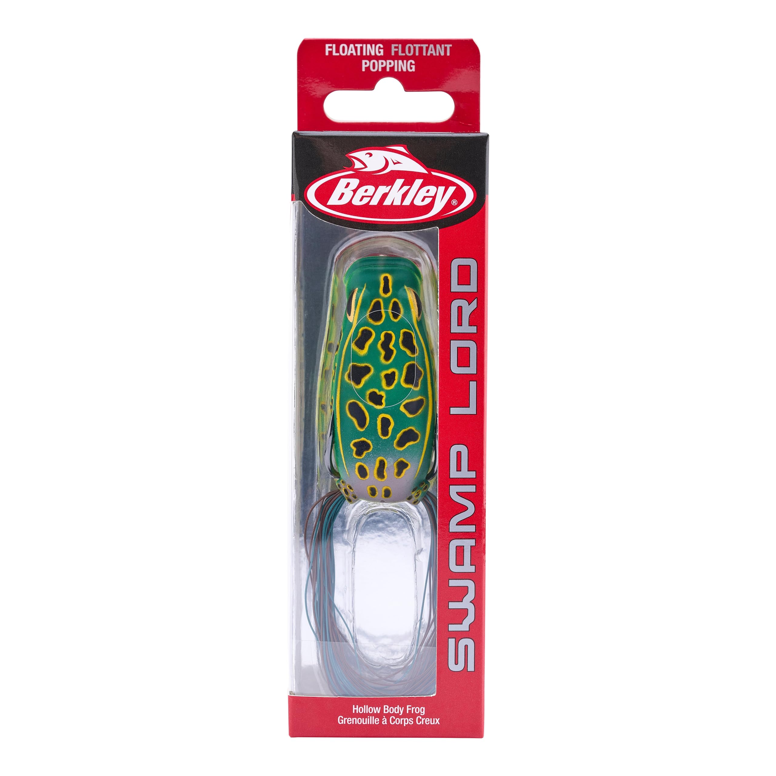 Swamp Lord Popping Hollow Body Frog Lure - Topwater Bass Fishing Bait for Weedless Frog Fishing in Lakes & Ponds - Perfect for Heavy Cover and Lily Pads