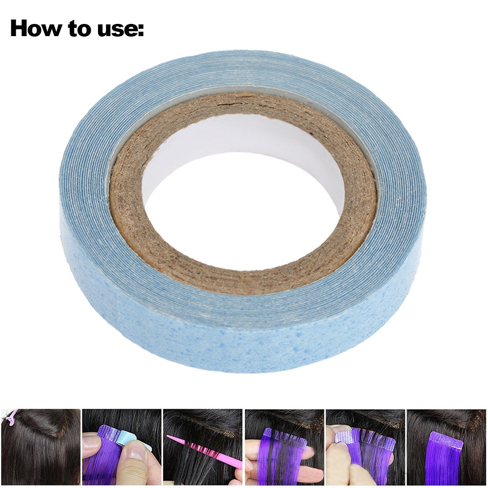 1 Roll 0.8cm x 3 Yards Waterproof Double Sided Hair Tape Adhesive for Hair Extensions, Toupees & Lace Wigs - Strong Hold, Skin-Friendly - Perfect for Salon Use, Daily Styling & Special Occasions