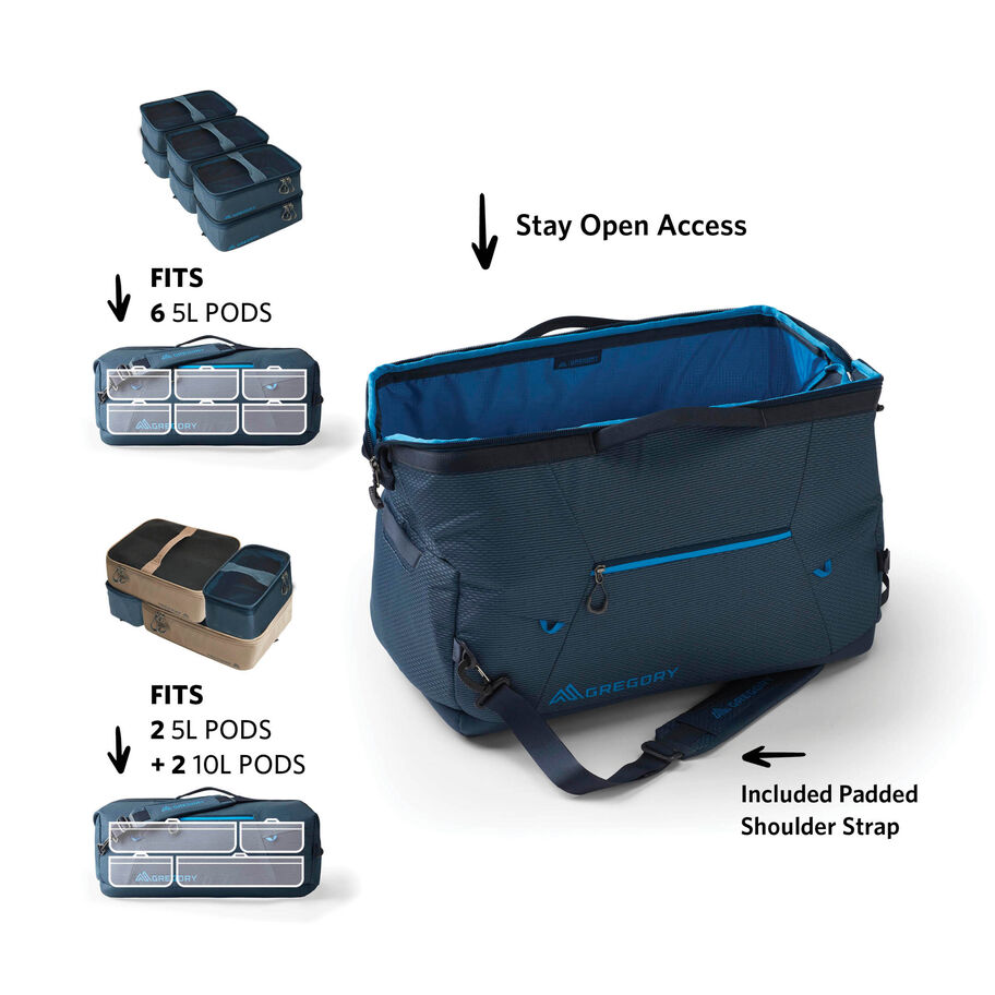Premium Alpaca Wide Mouth Duffel Bag 50L - Lightweight Travel Duffel for Gym, Hiking & Weekend Getaways - Water-Resistant Carry-On Luggage for Men & Women
