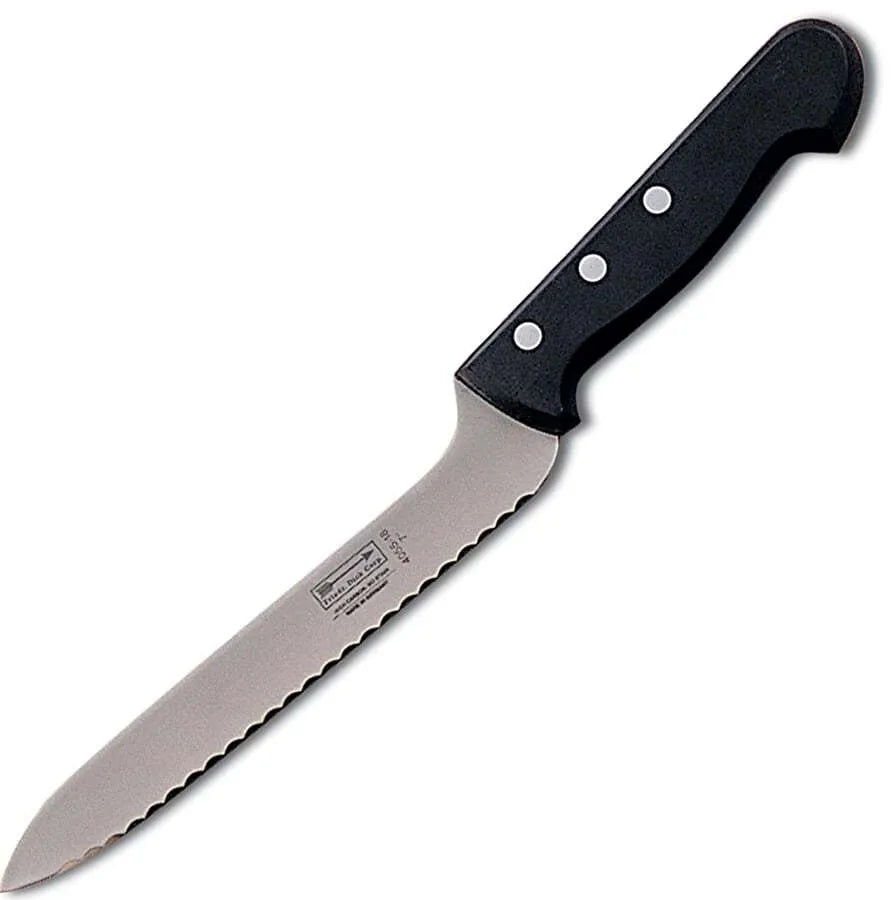 F. Dick 7-Inch Offset Serrated Knife - Professional Chef Knife for Slicing Bread, Meat & Vegetables - Ideal for Kitchen, BBQ & Camping Use