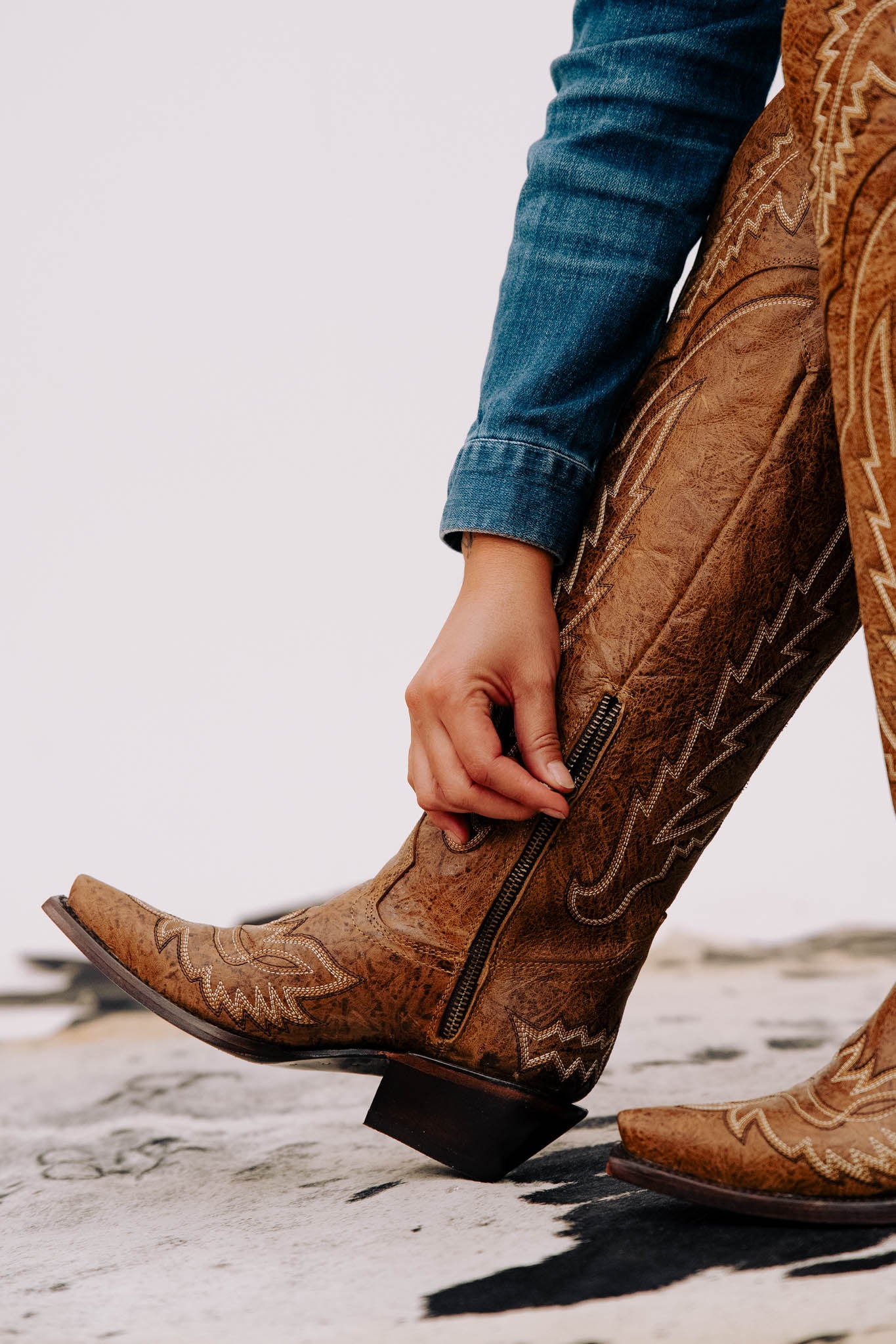 Maggie Women's Knee High Wide Calf Snip Toe Cowgirl Boots - Western Style Riding Boots for Country Dancing, Rodeo & Fashion Outfits