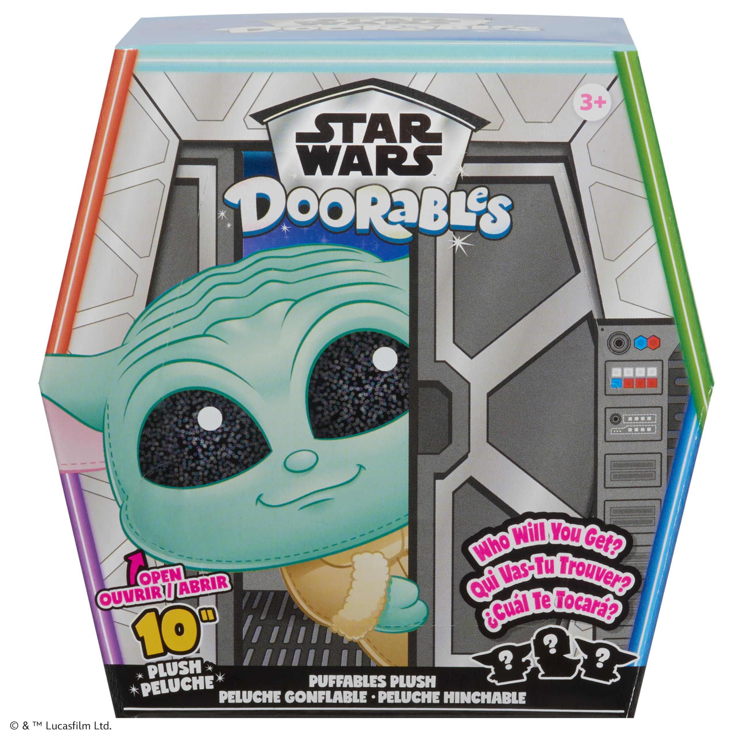 Star Wars The Mandalorian 10-inch Plush Toy with Glitter Eyes - Collectible Doorables Puffables Stuffed Animal for Kids Ages 3+ | Perfect for Bedtime, Birthday Gifts & Star Wars Fans Collection