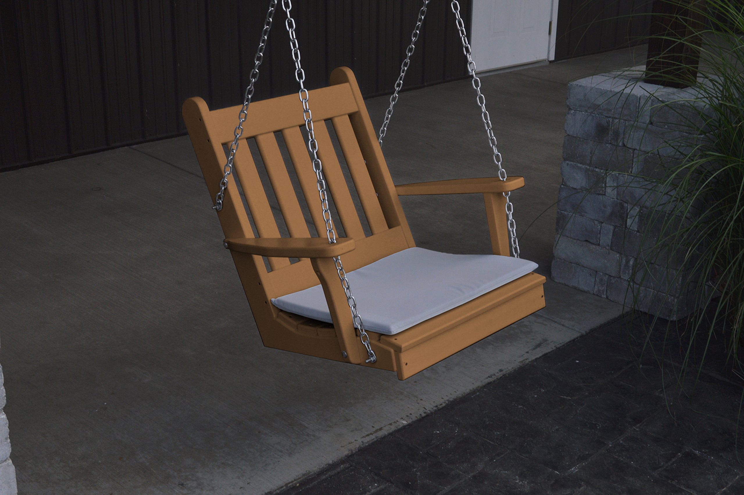 Traditional English Cedar Swing Chair by A&L Furniture - Outdoor Garden, Patio, and Backyard Relaxation