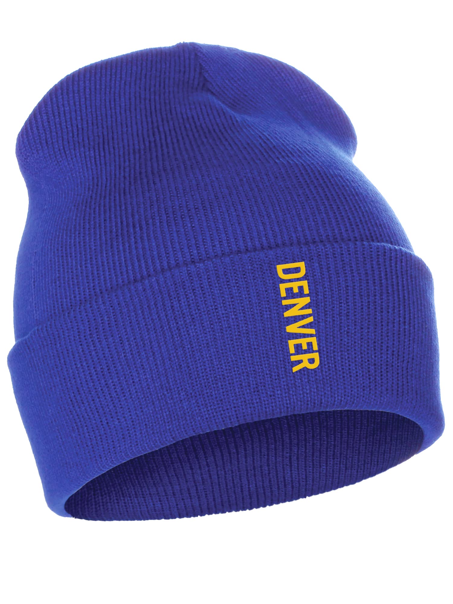 Daxton Vertical USA Cities Cuffed Beanie - Warm Winter Knit Hat Skully Cap for Men & Women - Perfect for Cold Weather, Outdoor Activities, and Urban Fashion