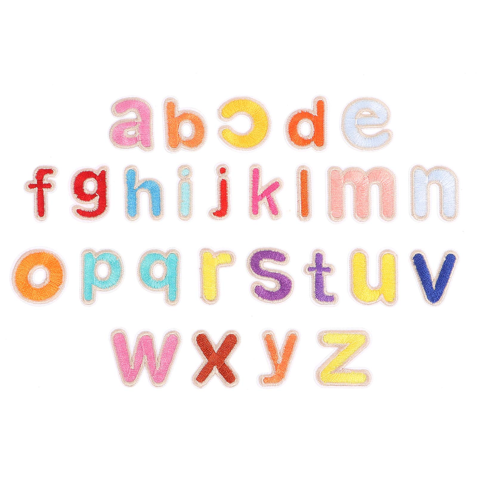 EXCEART 26pcs Embroidered Alphabet Patches Set - A-Z Letter Stickers, Iron-On Applique for DIY Crafts, Backpacks, Jeans & Denim Jackets (Perfect for Customizing Clothes, Hats & Accessories)
