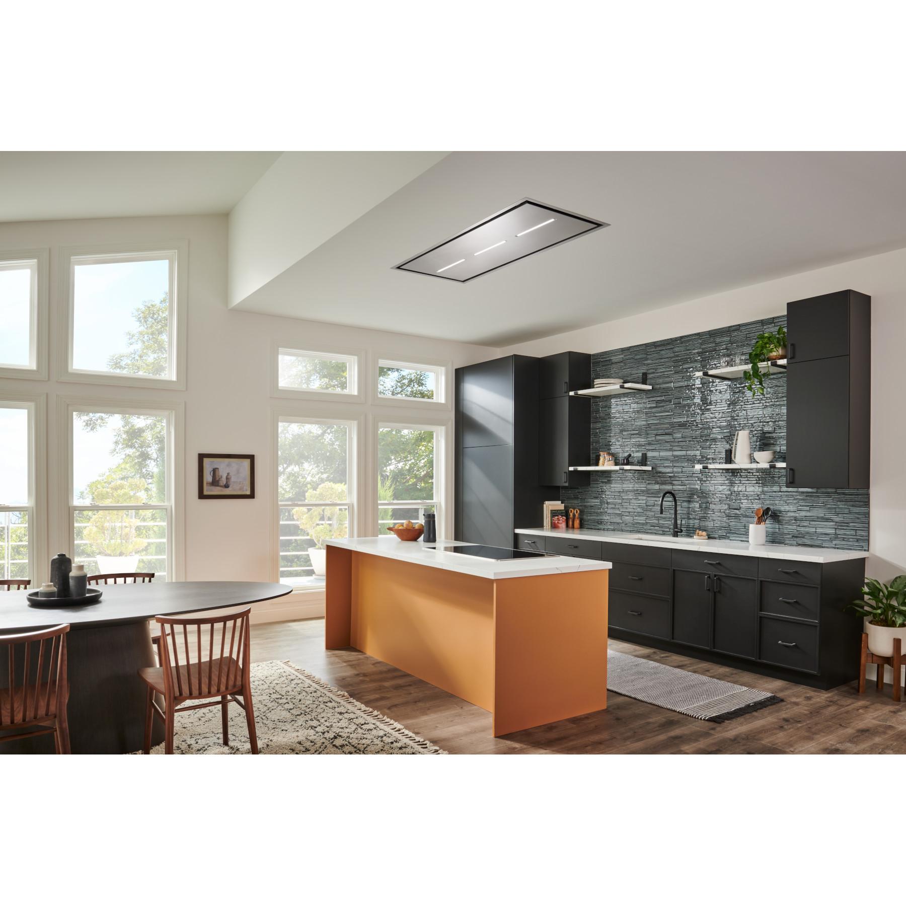 **HBC163ESS 63 Inch Brushed Stainless Steel Ceiling Mounted Range Hood with LED Light – Powerful Ventilation for Kitchens – HBC1 Series (Blowers Sold Separately) – Ideal for Modern Homes & Commercial Kitchens**