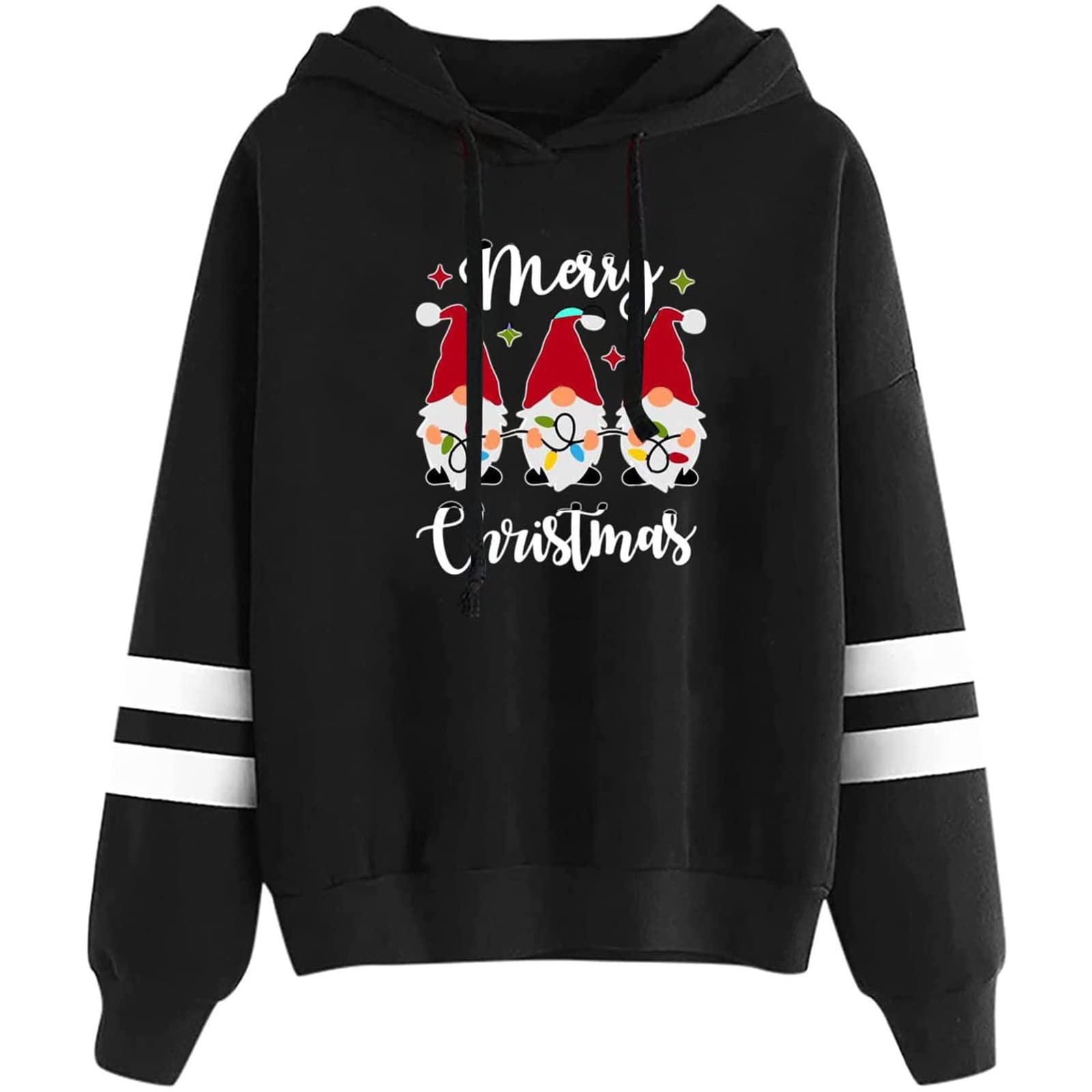 MEIBAN Women's Christmas Print Casual Long Sleeve Pullover Sweatshirt - Cozy Holiday Blouse for Party, Gift & Winter Outfits