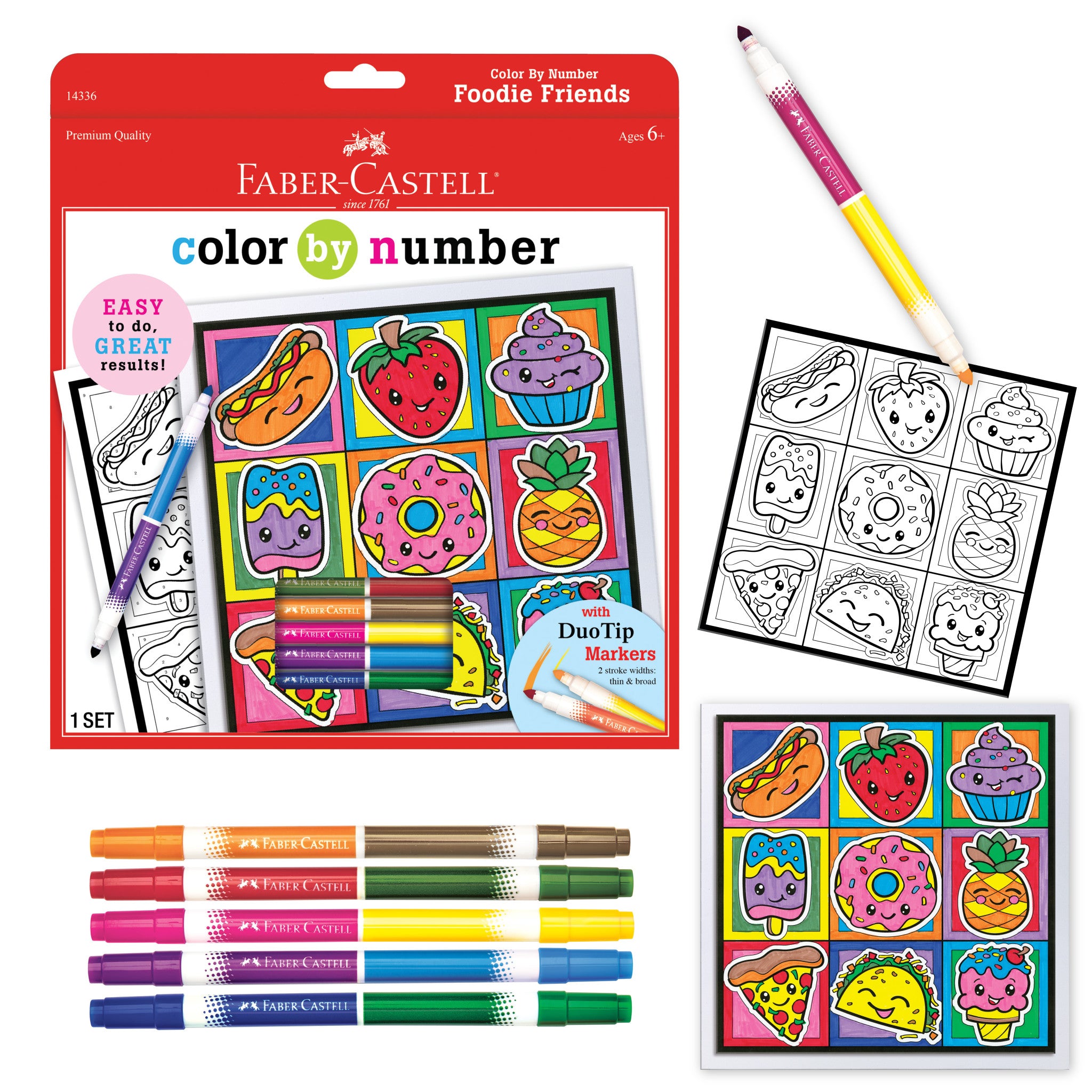 Color by Number Foodie Friends Coloring Book #14336 - Fun & Relaxing Activity for Kids & Adults, Perfect for Stress Relief & Creativity