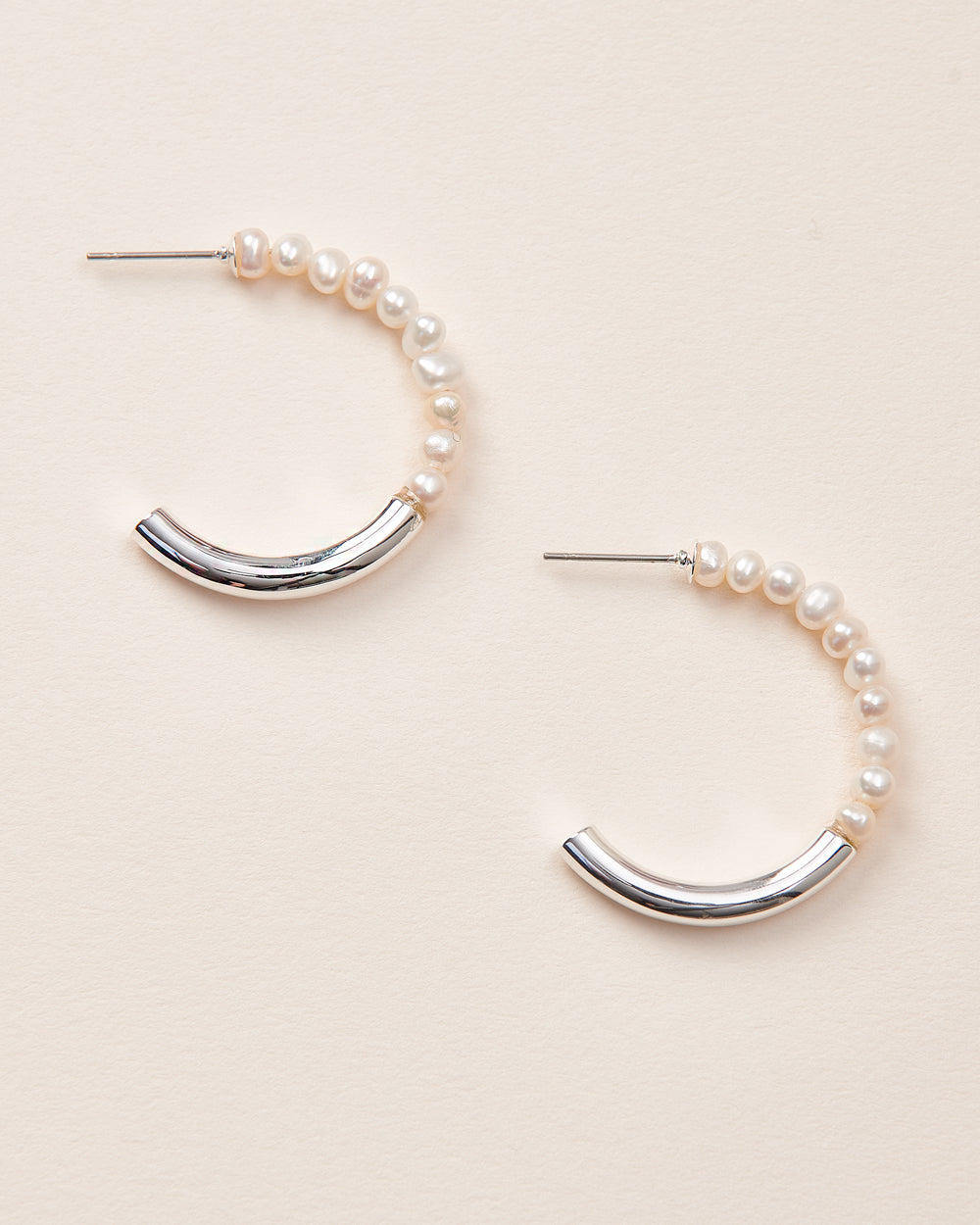 Faye Pearl Hoop Earrings for Women - 14K Gold Plated Dainty Circle Earrings with Freshwater Pearls - Perfect for Wedding, Party & Everyday Wear