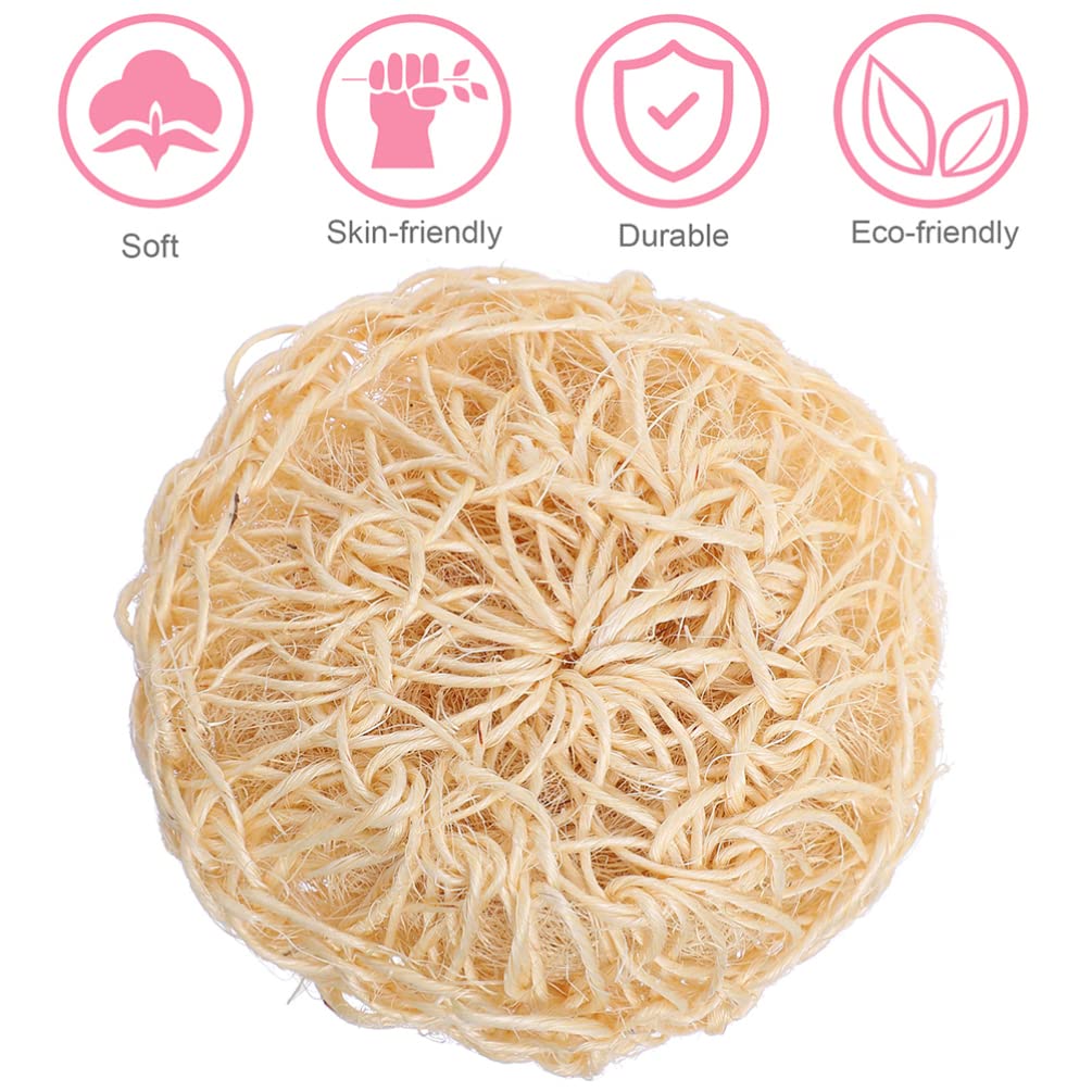 FOMIYES 3-Pack Natural Loofah Bath Sponges - Exfoliating Shower Ball with Sisal Mesh for Deep Cleansing & Skin Renewal | Perfect for Body Scrub, Spa Day, and Gentle Exfoliation in Bath or Shower